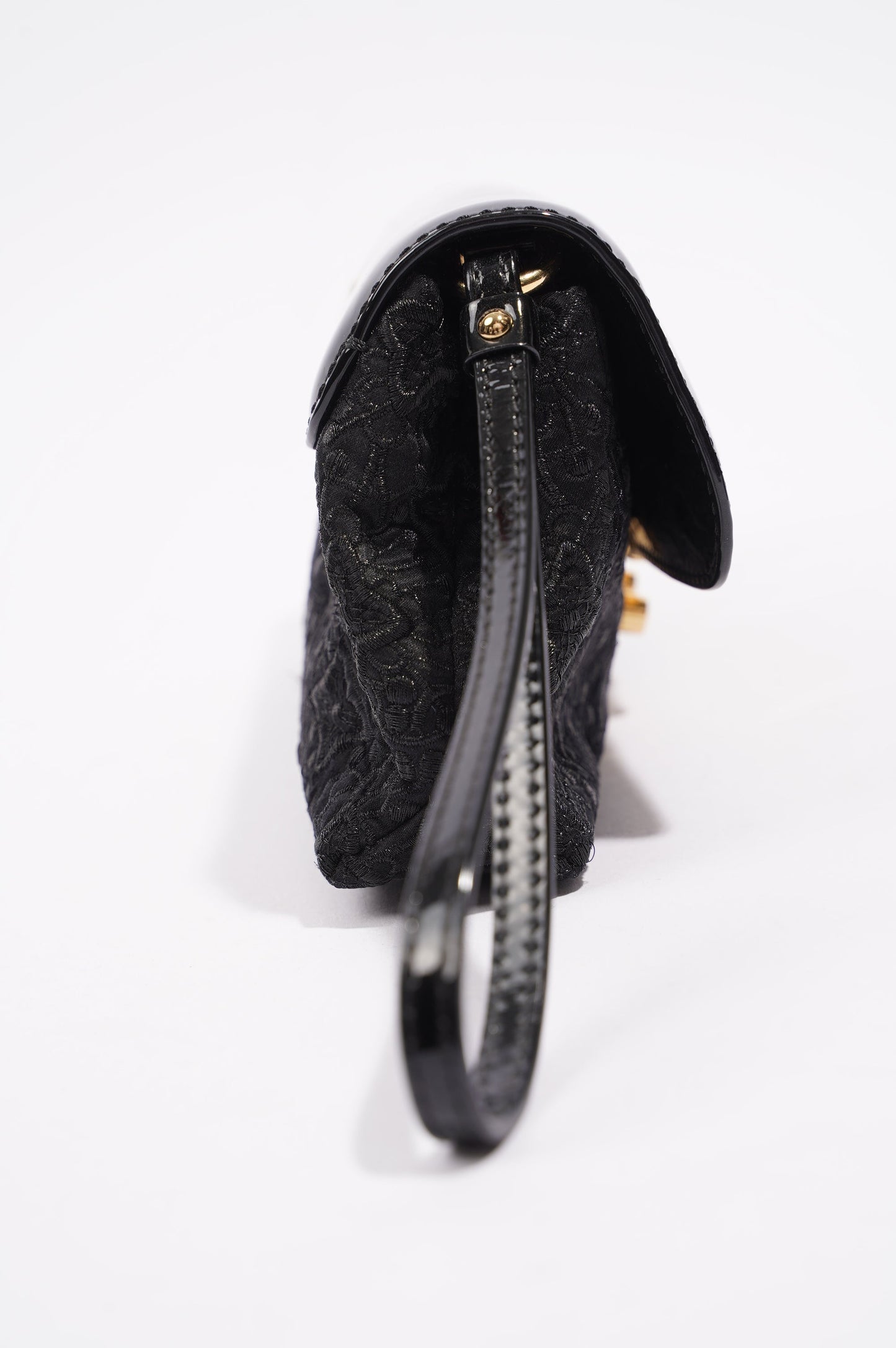 Louis Vuitton Womens Vintage Patent Clutch Black