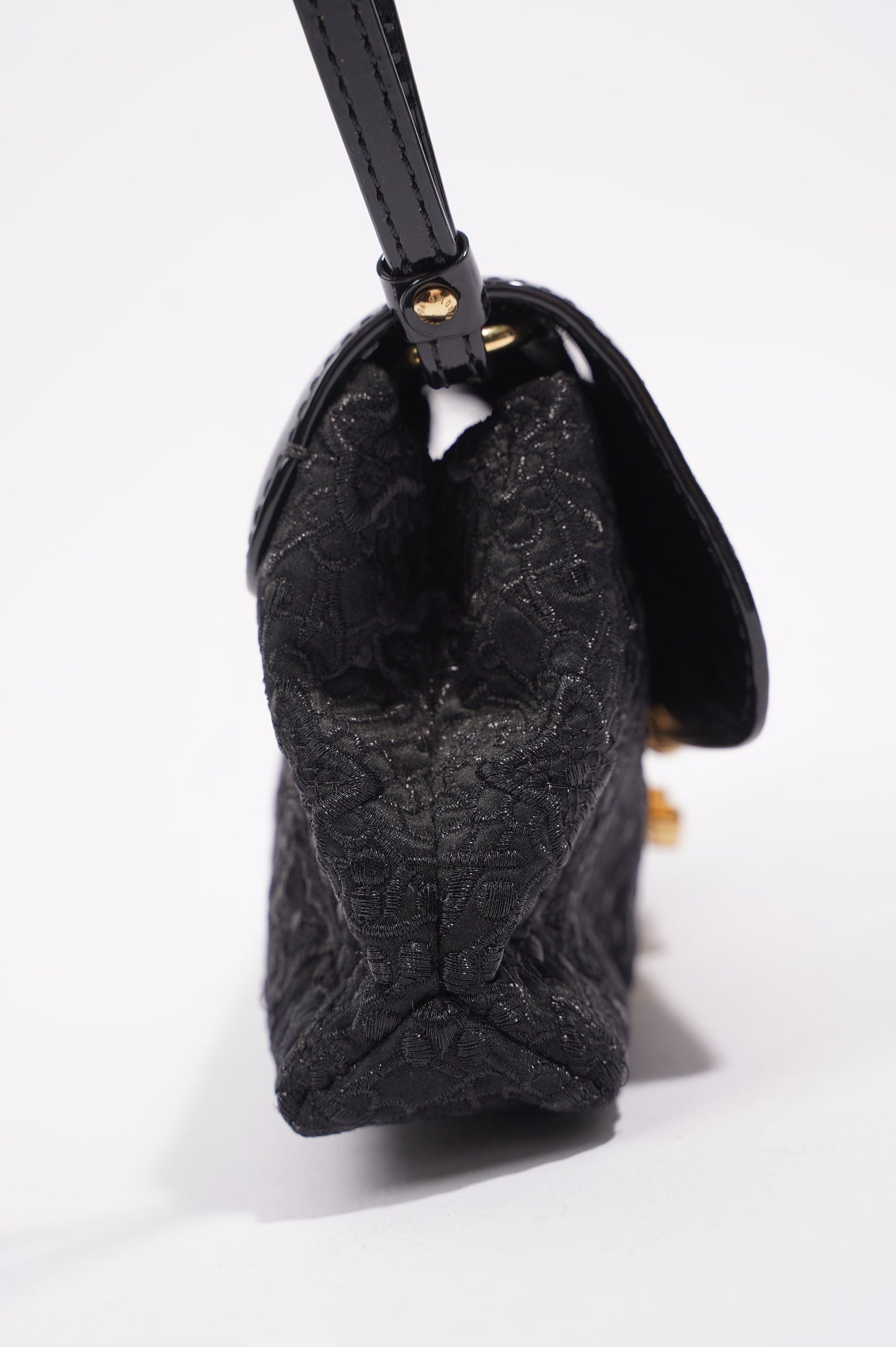 Louis Vuitton Womens Vintage Patent Clutch Black