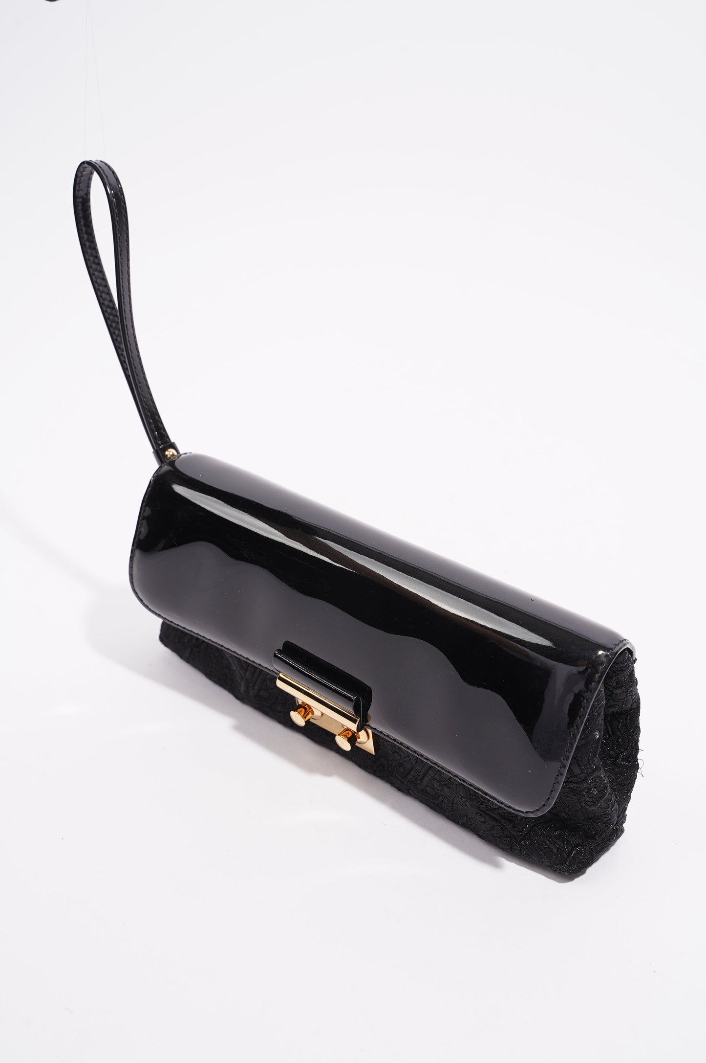 Louis Vuitton Womens Vintage Patent Clutch Black