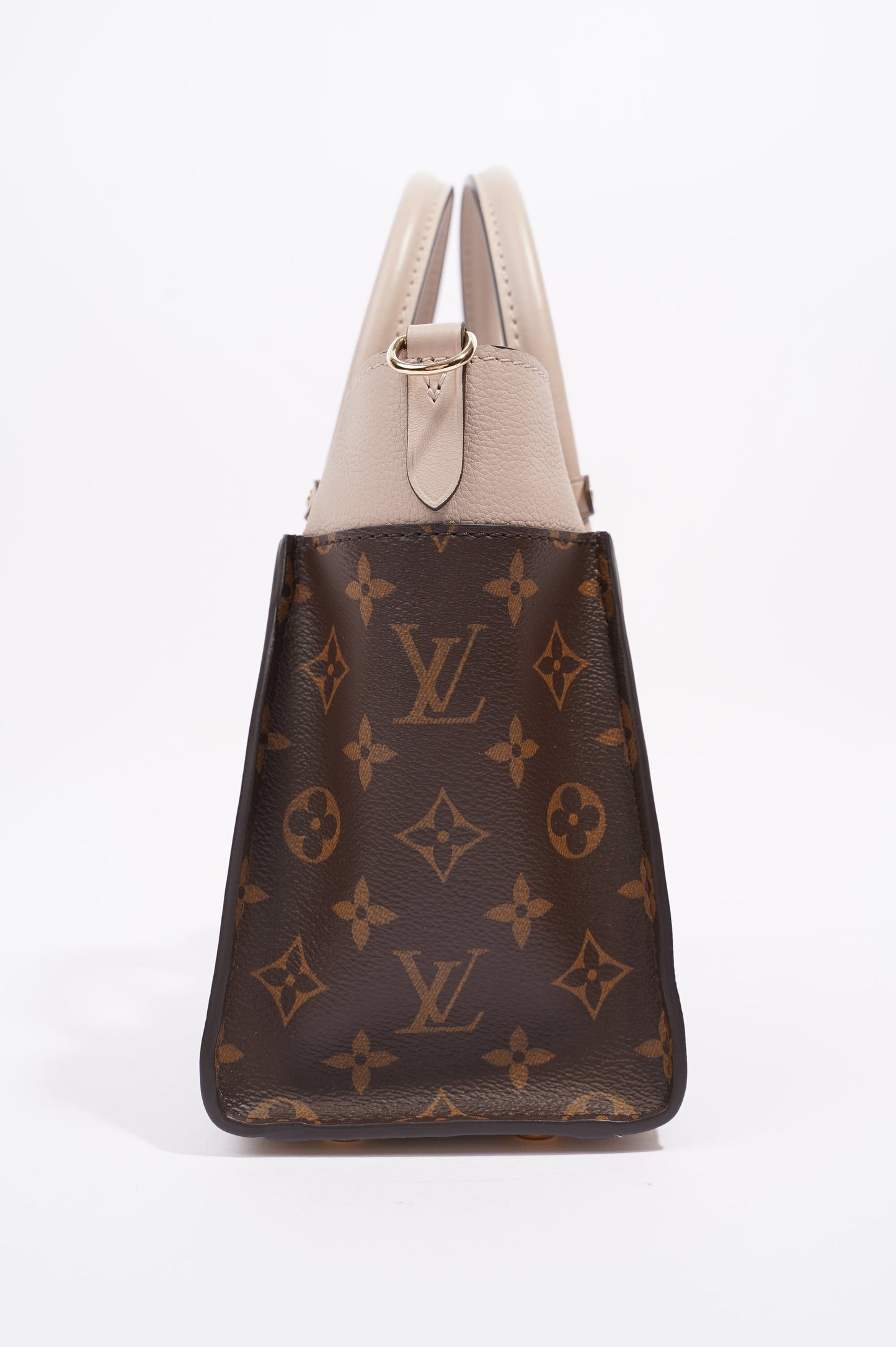 Louis Vuitton Womens On My Side Tote Greige / Monogram PM