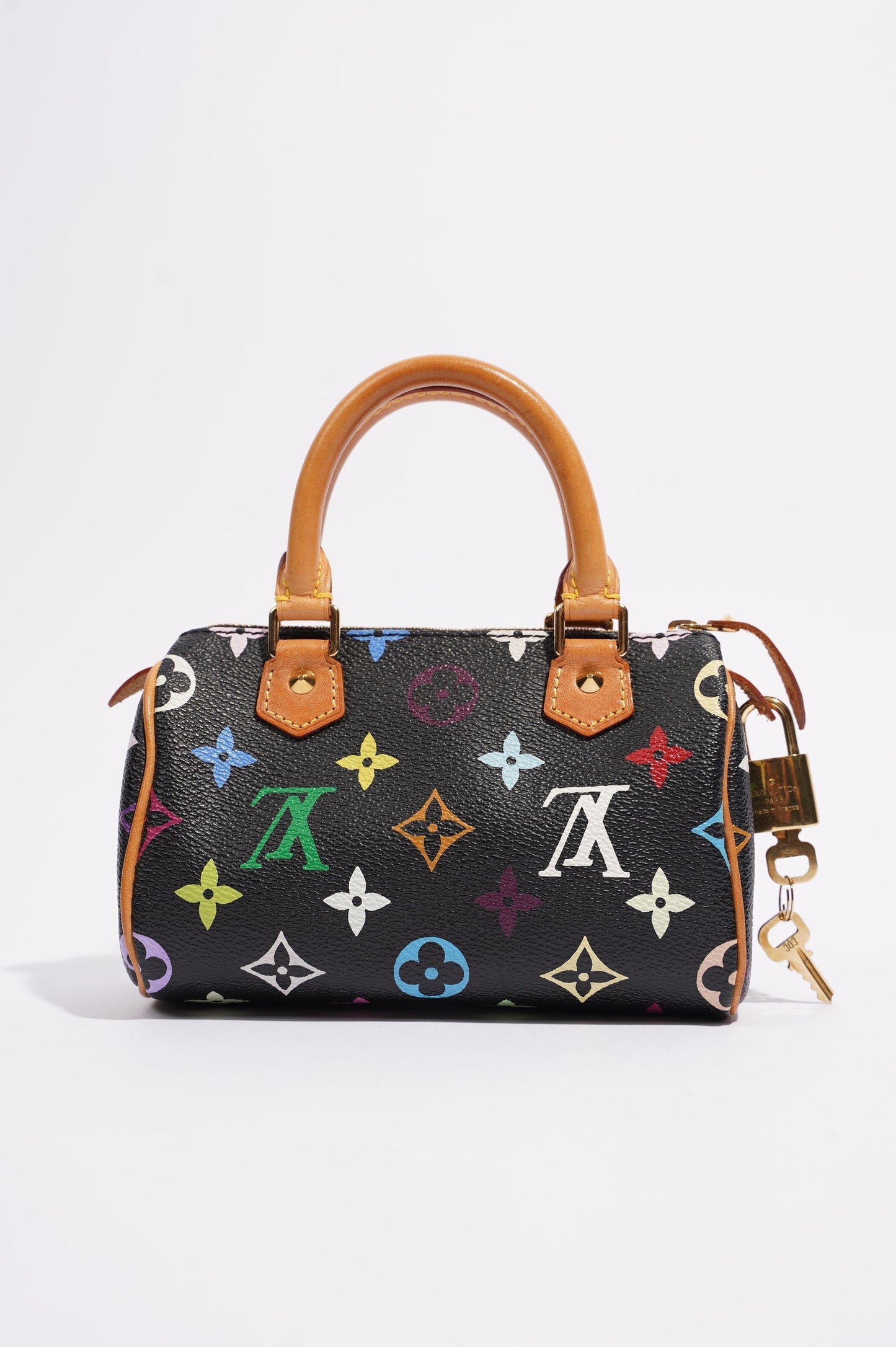 Louis Vuitton Womens Speedy Handbag Murakami Monogram Canvas Nano