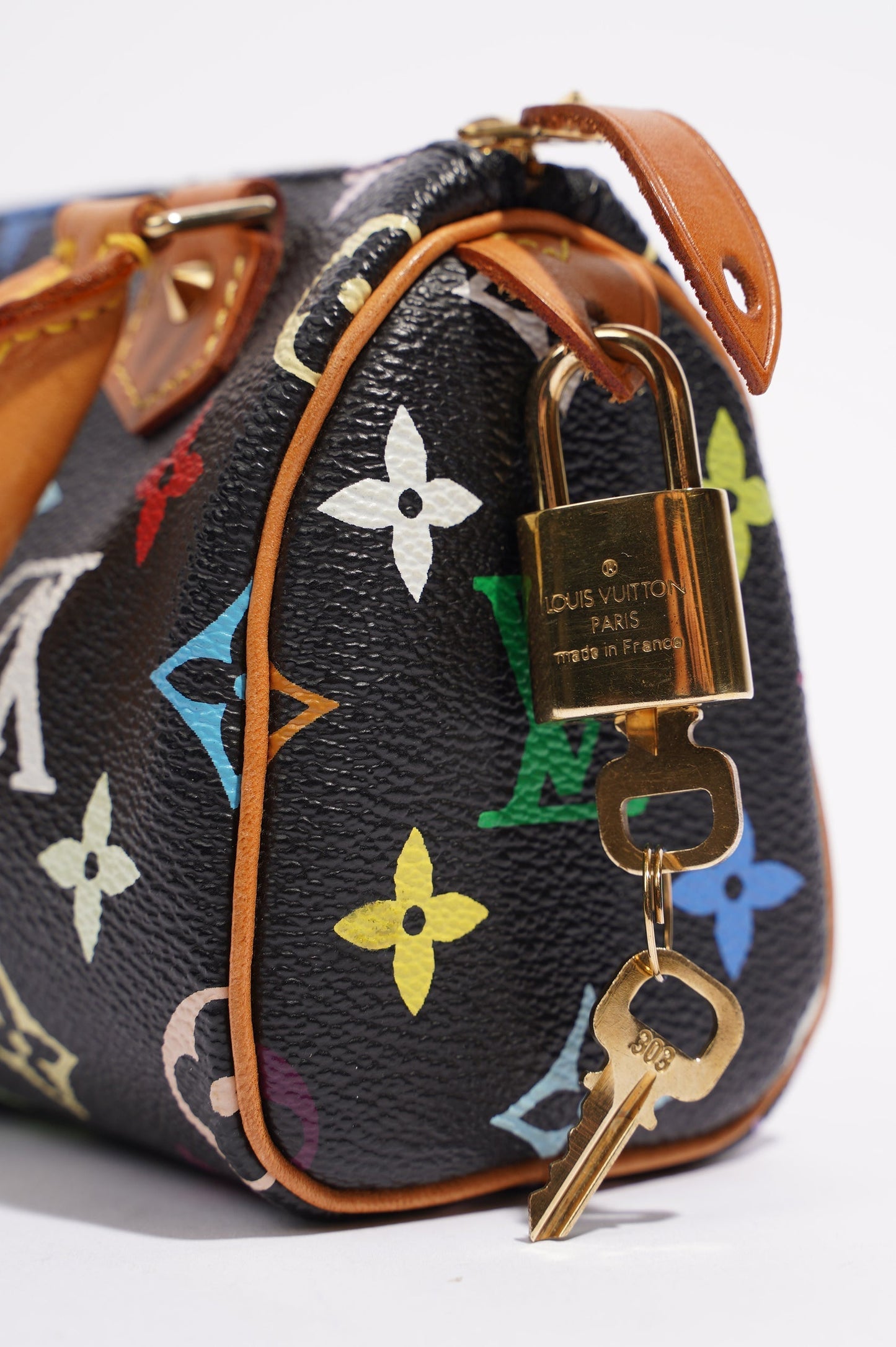Louis Vuitton Womens Speedy Handbag Murakami Monogram Canvas Nano