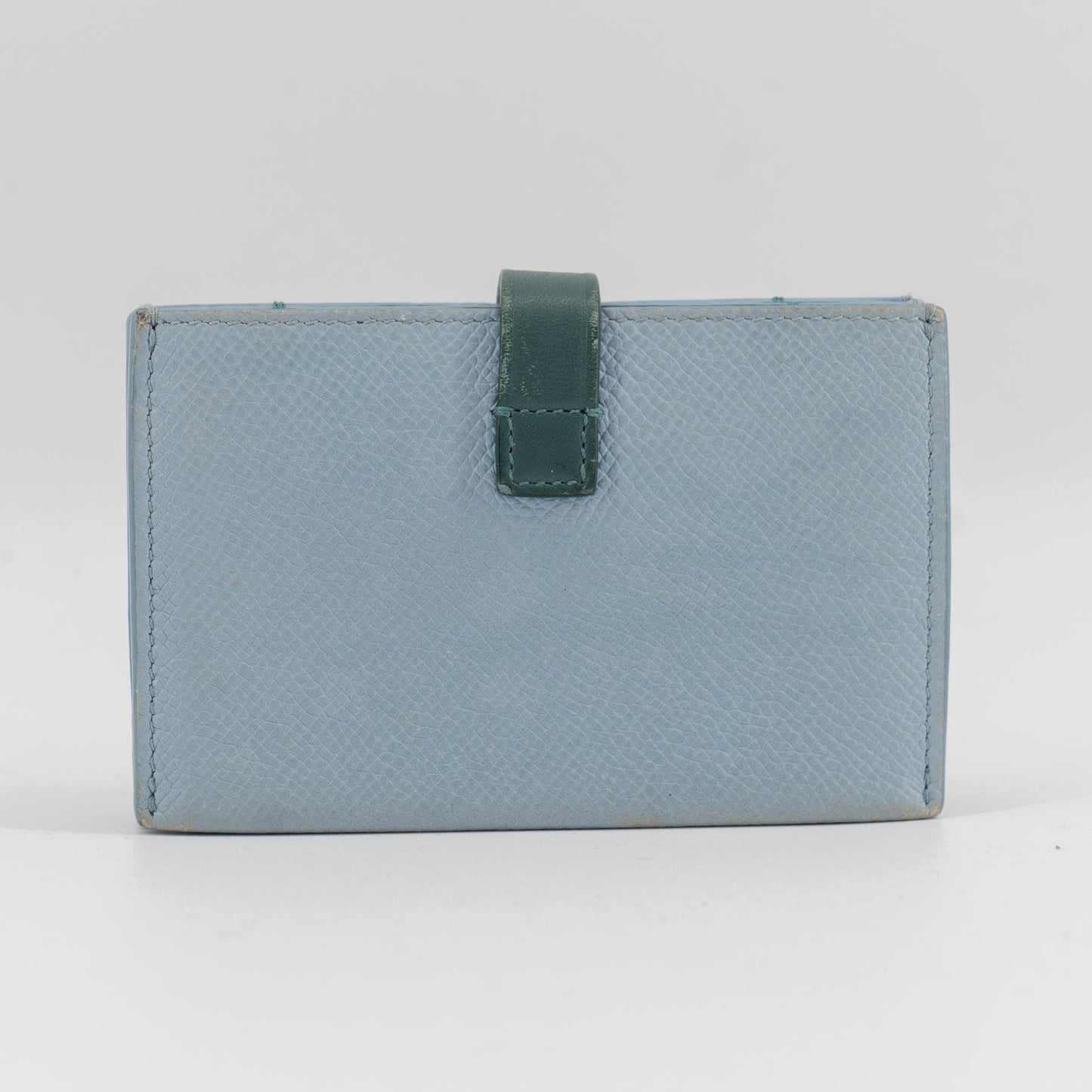 Celine Dusty Blue Grained Leather Accordeon Card Holder