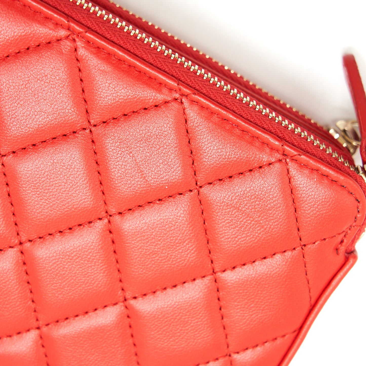 CHANEL RED DOUBLE ZIP WALLET ON CHAIN SPECIAL EDITION IN RED