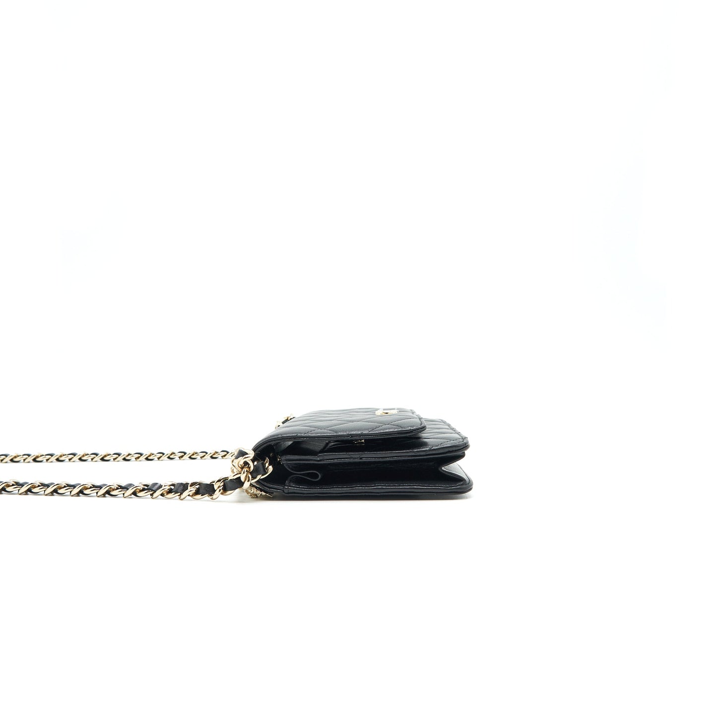CHANEL WALLET ON CHAIN IN LAMBSKIN WITH CHARMS IN LGHW
