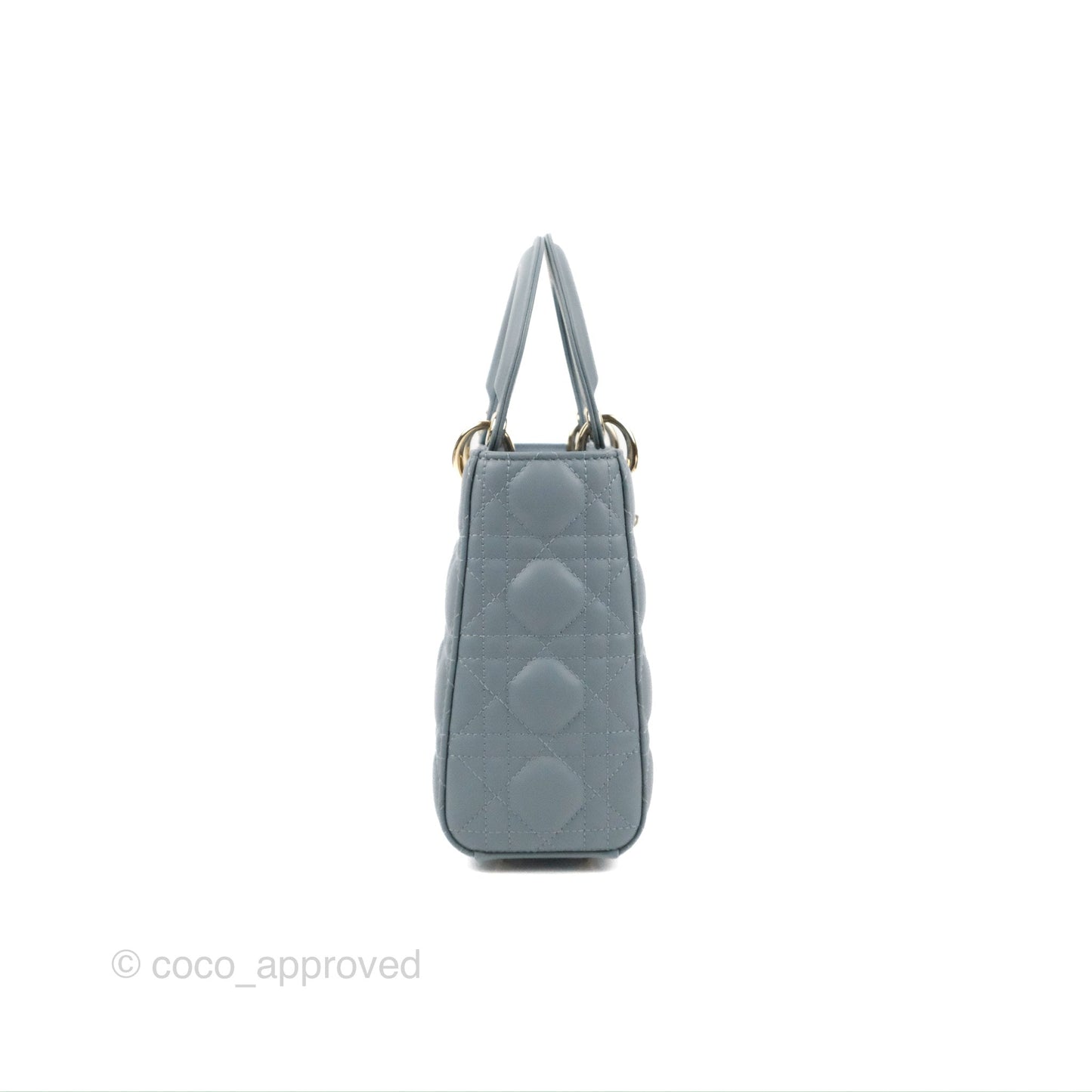 Christian Dior My ABCDior Lady Dior Grey Blue Lambskin Gold Hardware