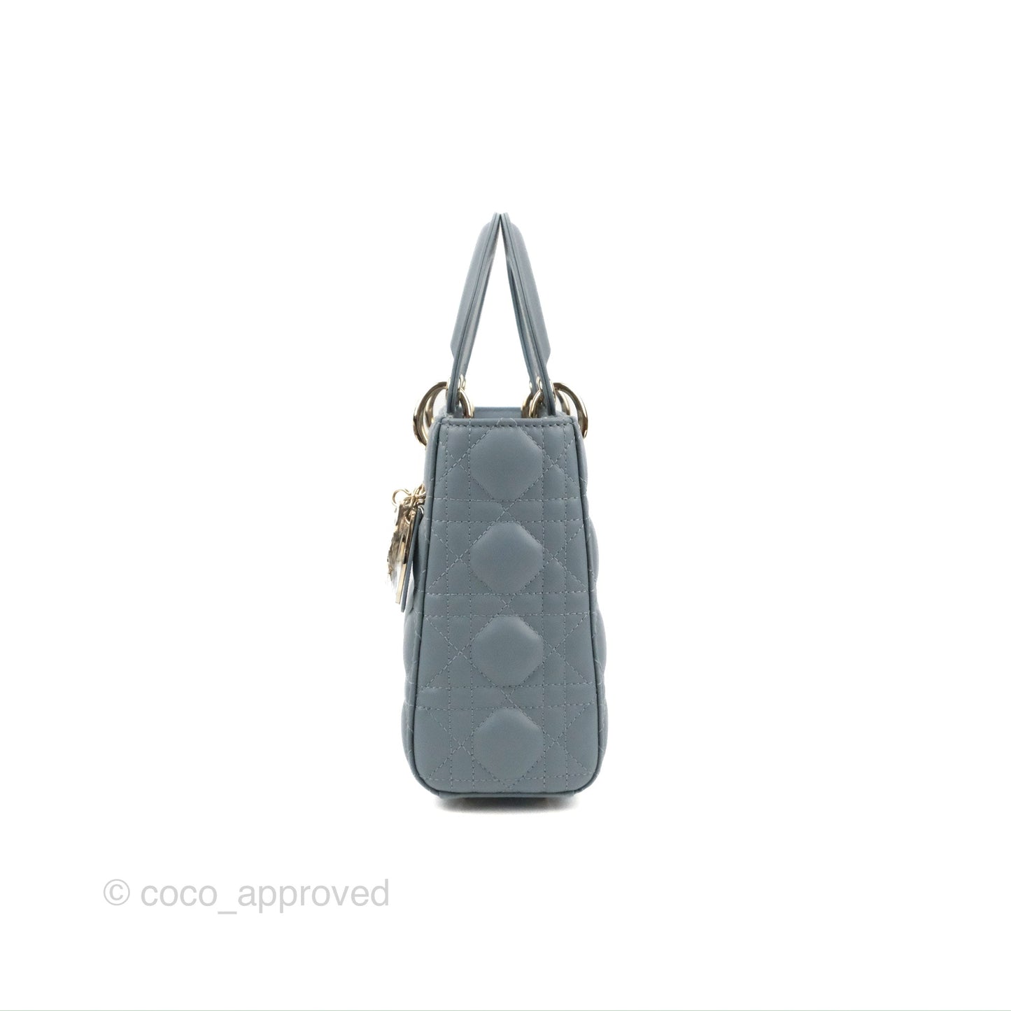 Christian Dior My ABCDior Lady Dior Grey Blue Lambskin Gold Hardware