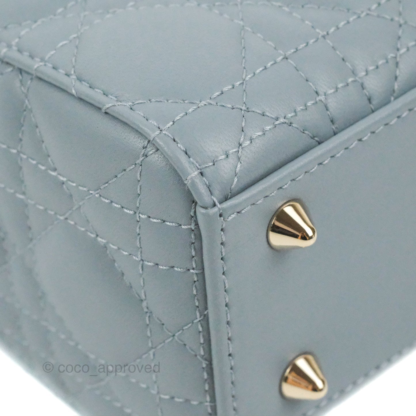 Christian Dior My ABCDior Lady Dior Grey Blue Lambskin Gold Hardware