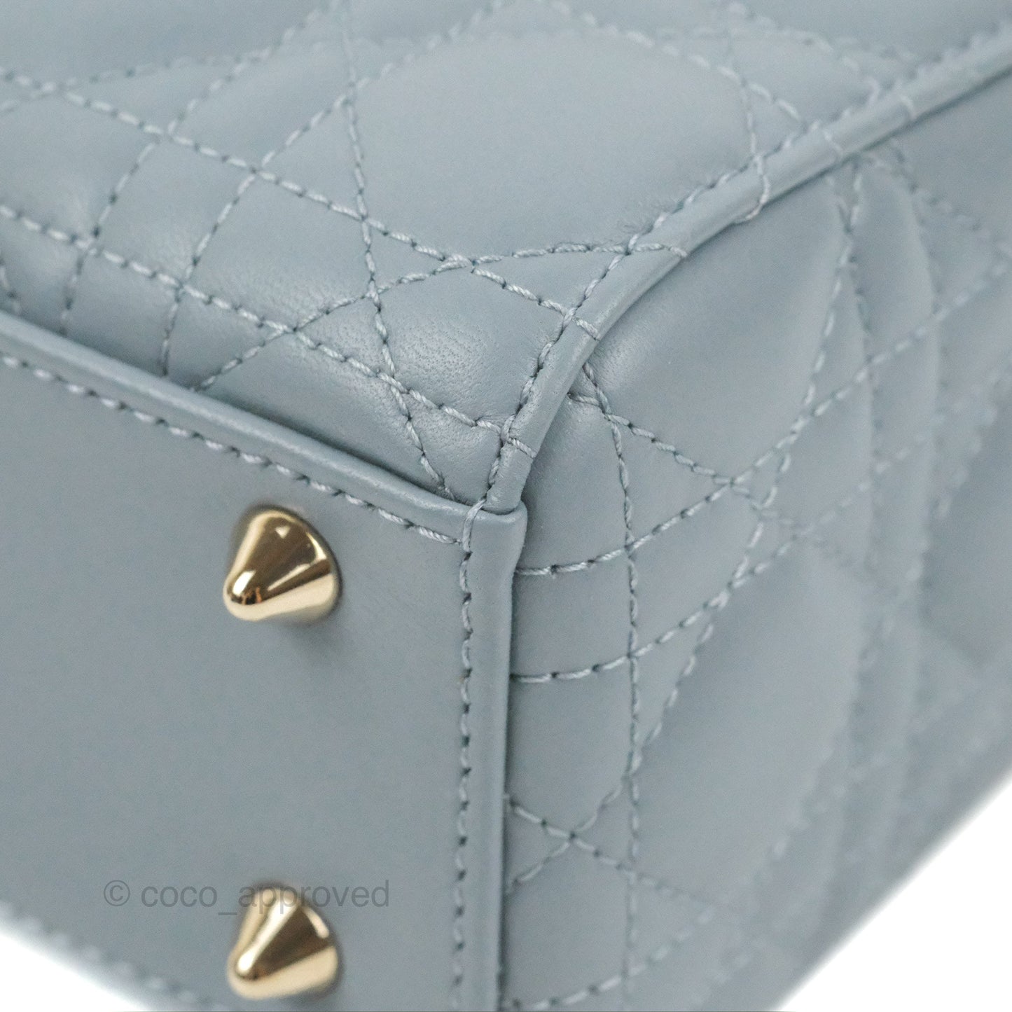 Christian Dior My ABCDior Lady Dior Grey Blue Lambskin Gold Hardware