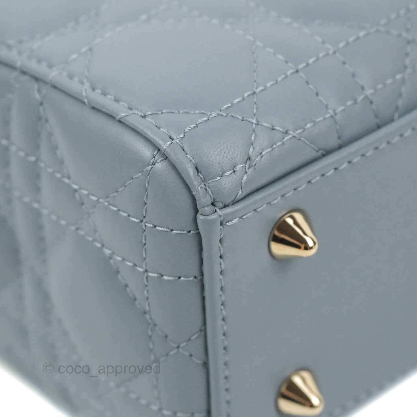 Christian Dior My ABCDior Lady Dior Grey Blue Lambskin Gold Hardware