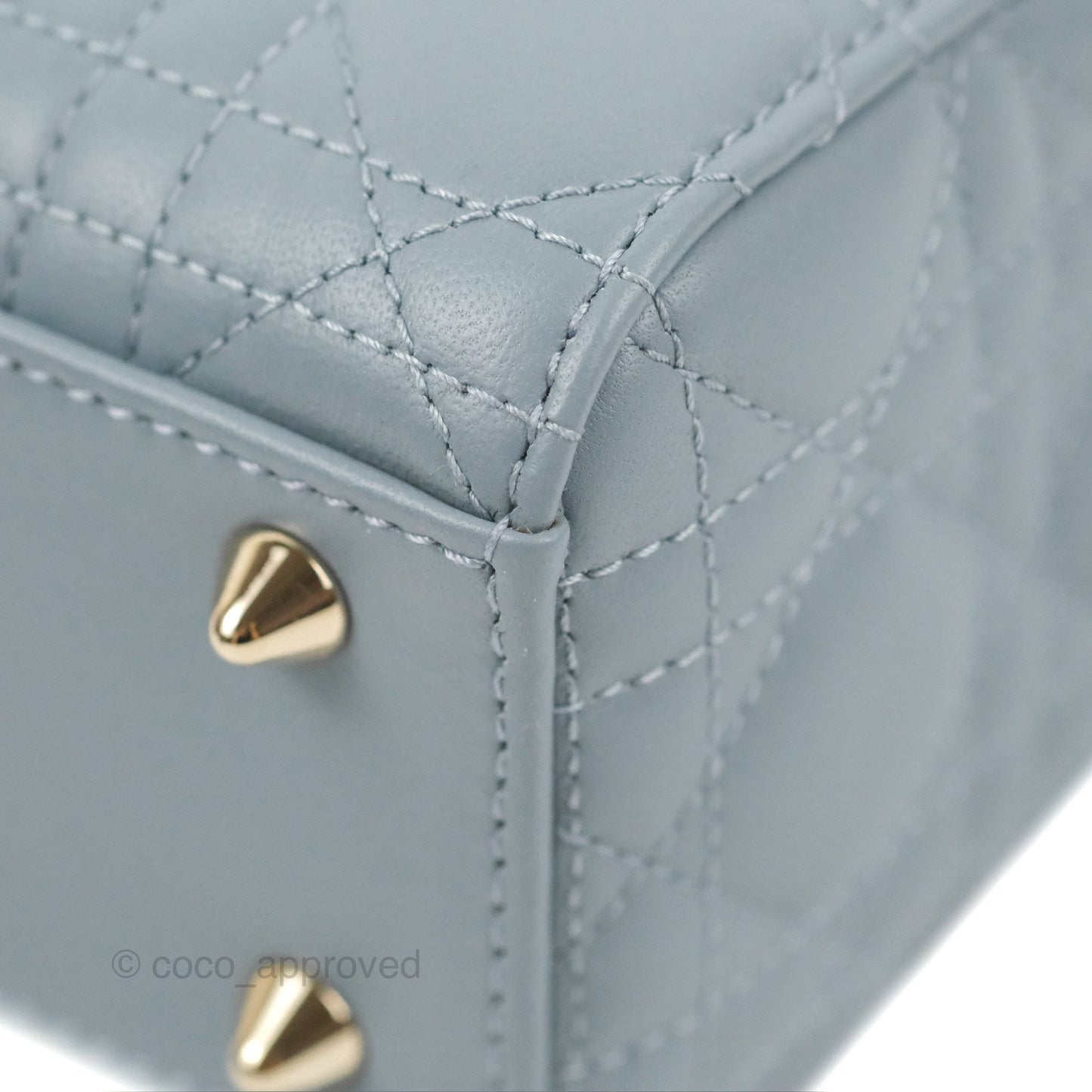 Christian Dior My ABCDior Lady Dior Grey Blue Lambskin Gold Hardware