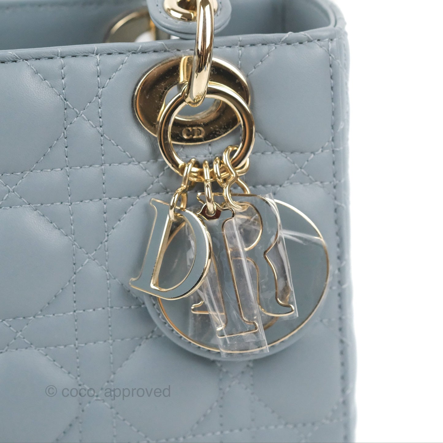 Christian Dior My ABCDior Lady Dior Grey Blue Lambskin Gold Hardware