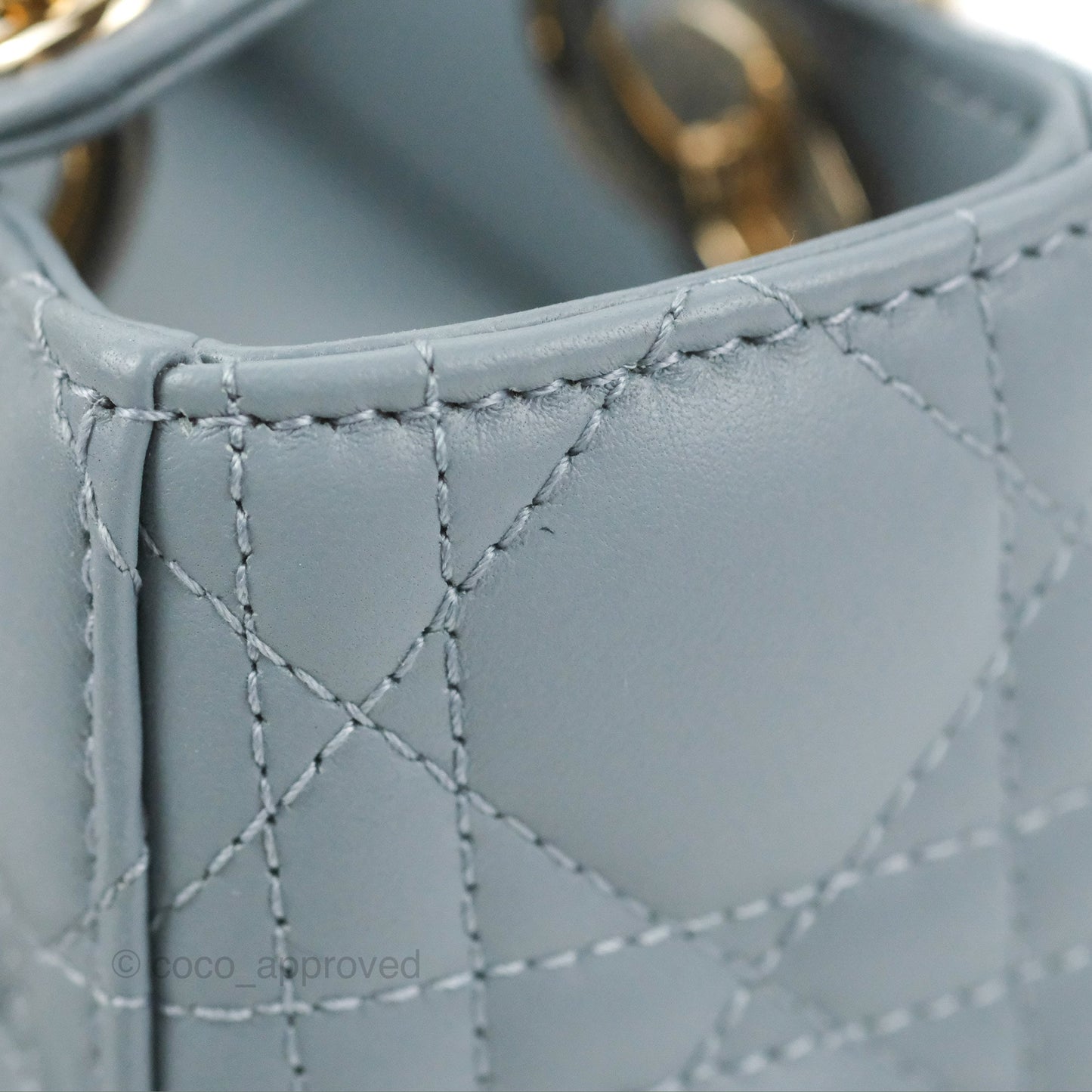 Christian Dior My ABCDior Lady Dior Grey Blue Lambskin Gold Hardware