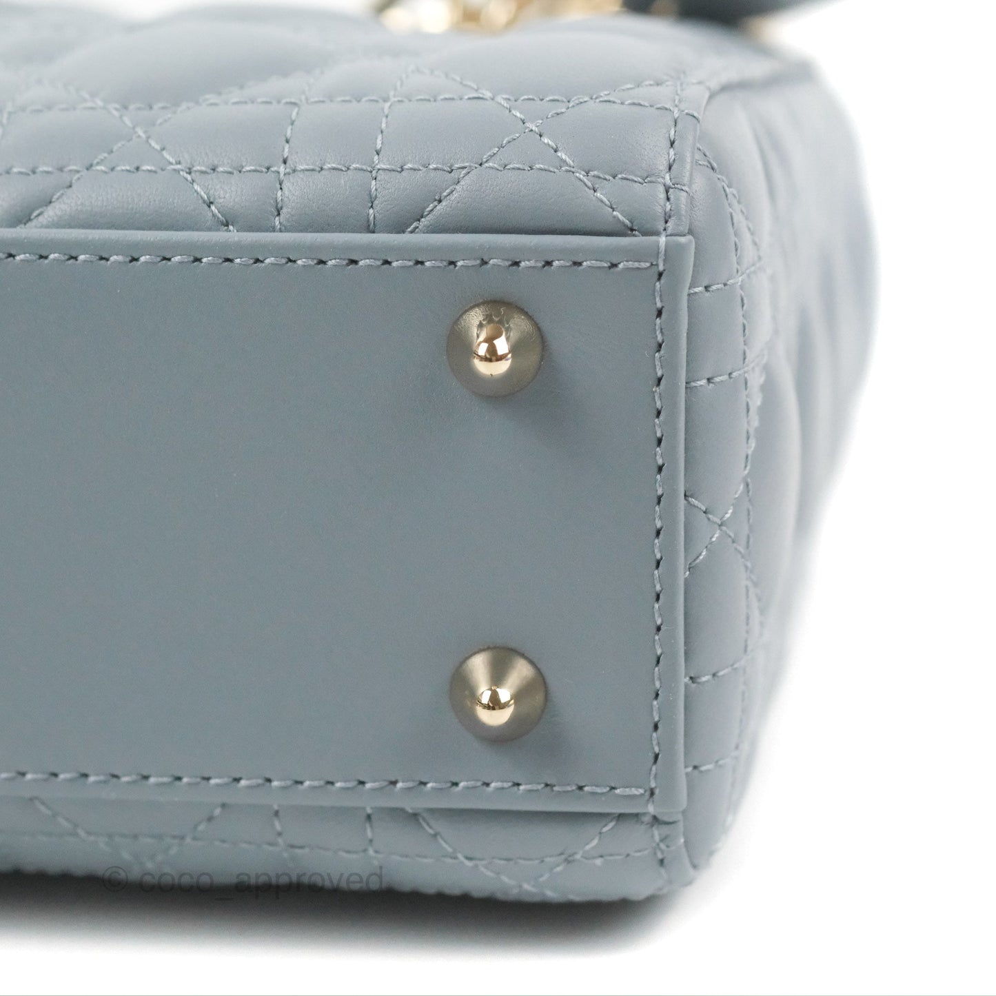 Christian Dior My ABCDior Lady Dior Grey Blue Lambskin Gold Hardware