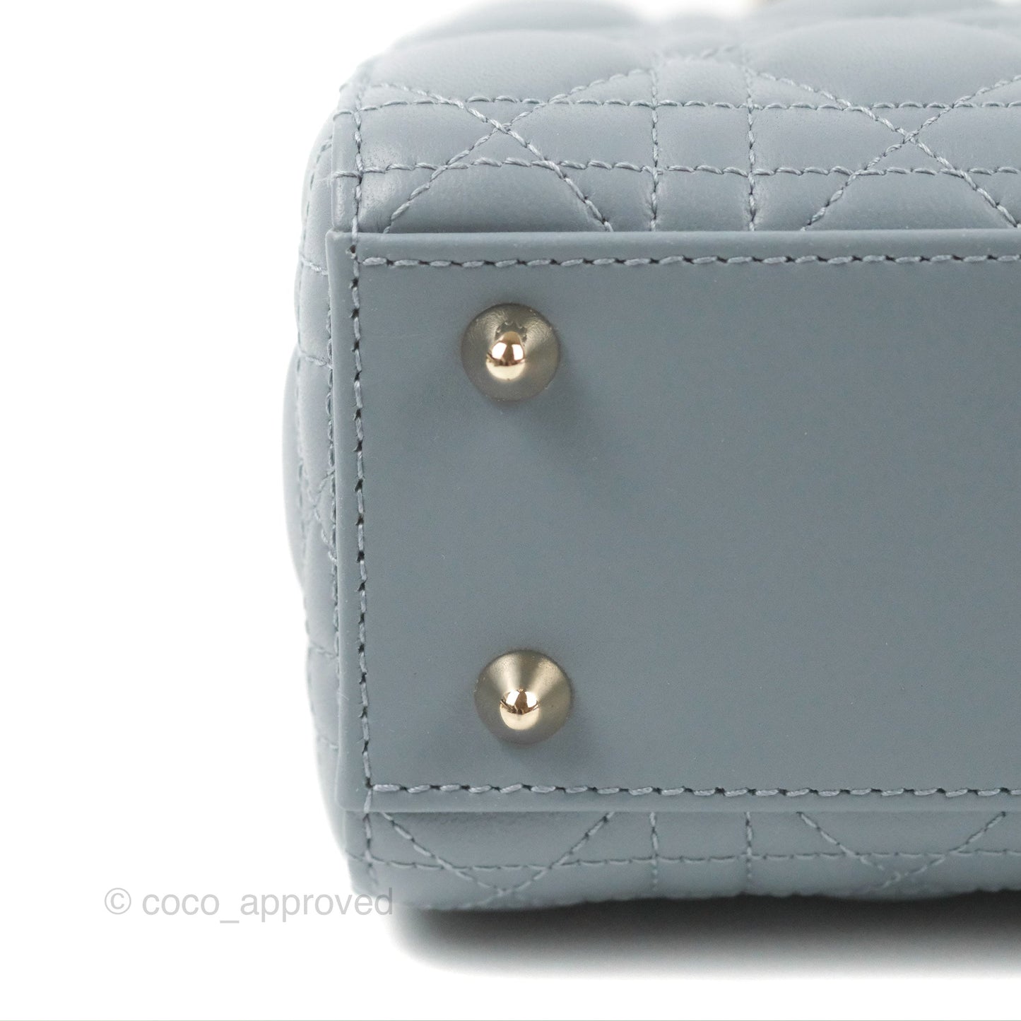Christian Dior My ABCDior Lady Dior Grey Blue Lambskin Gold Hardware