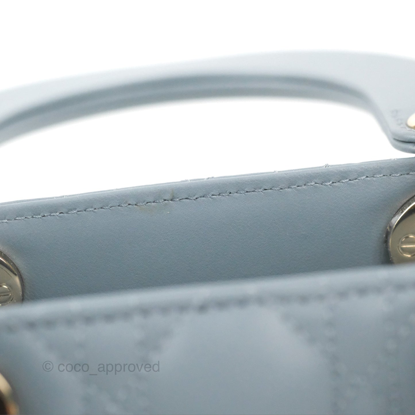 Christian Dior My ABCDior Lady Dior Grey Blue Lambskin Gold Hardware