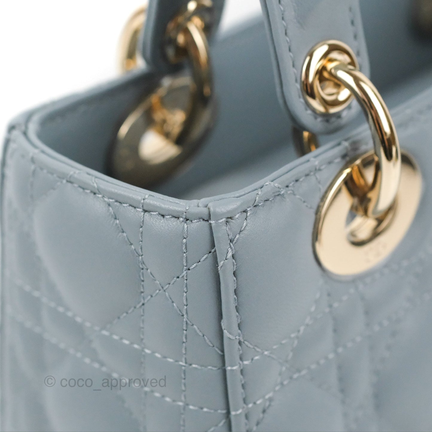 Christian Dior My ABCDior Lady Dior Grey Blue Lambskin Gold Hardware