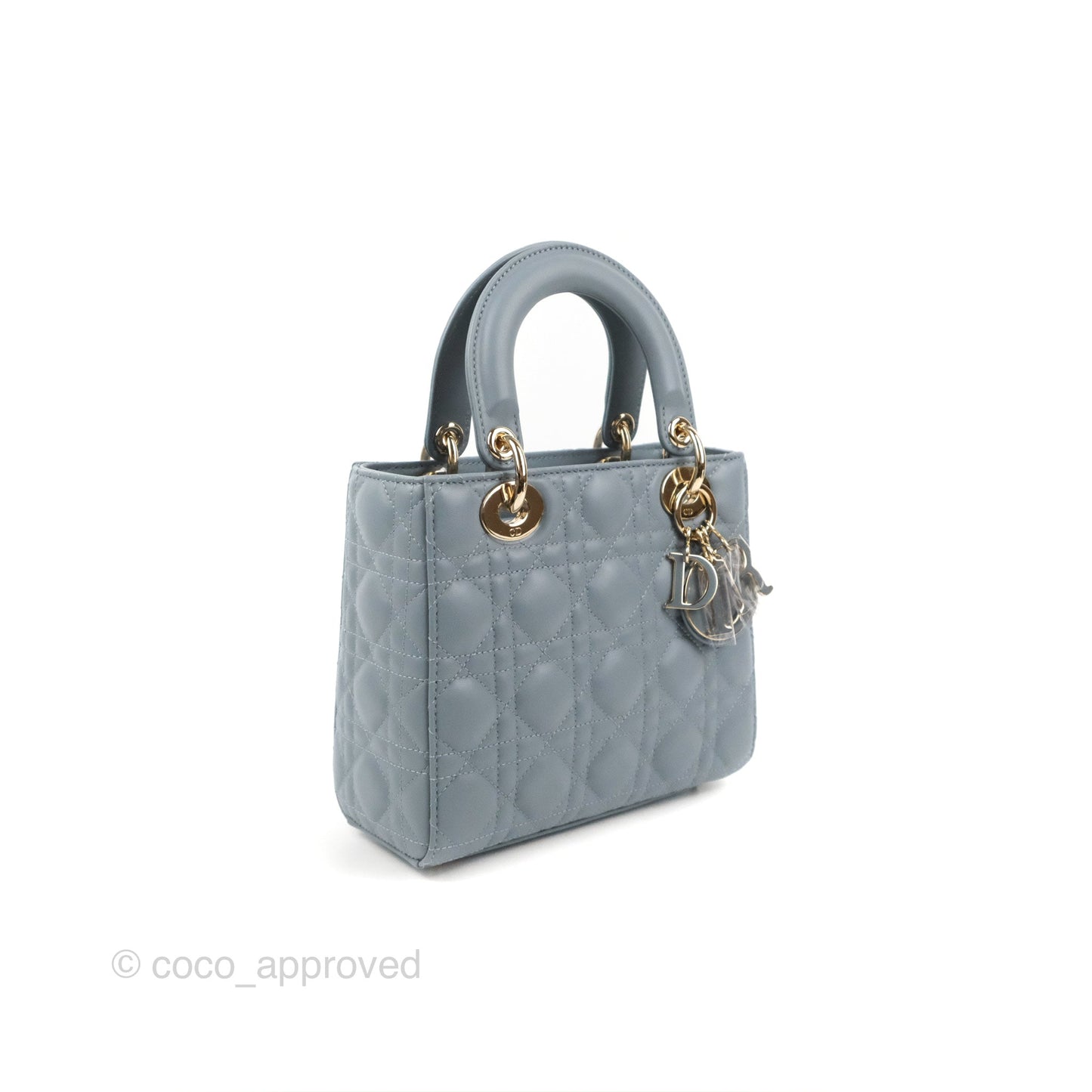 Christian Dior My ABCDior Lady Dior Grey Blue Lambskin Gold Hardware