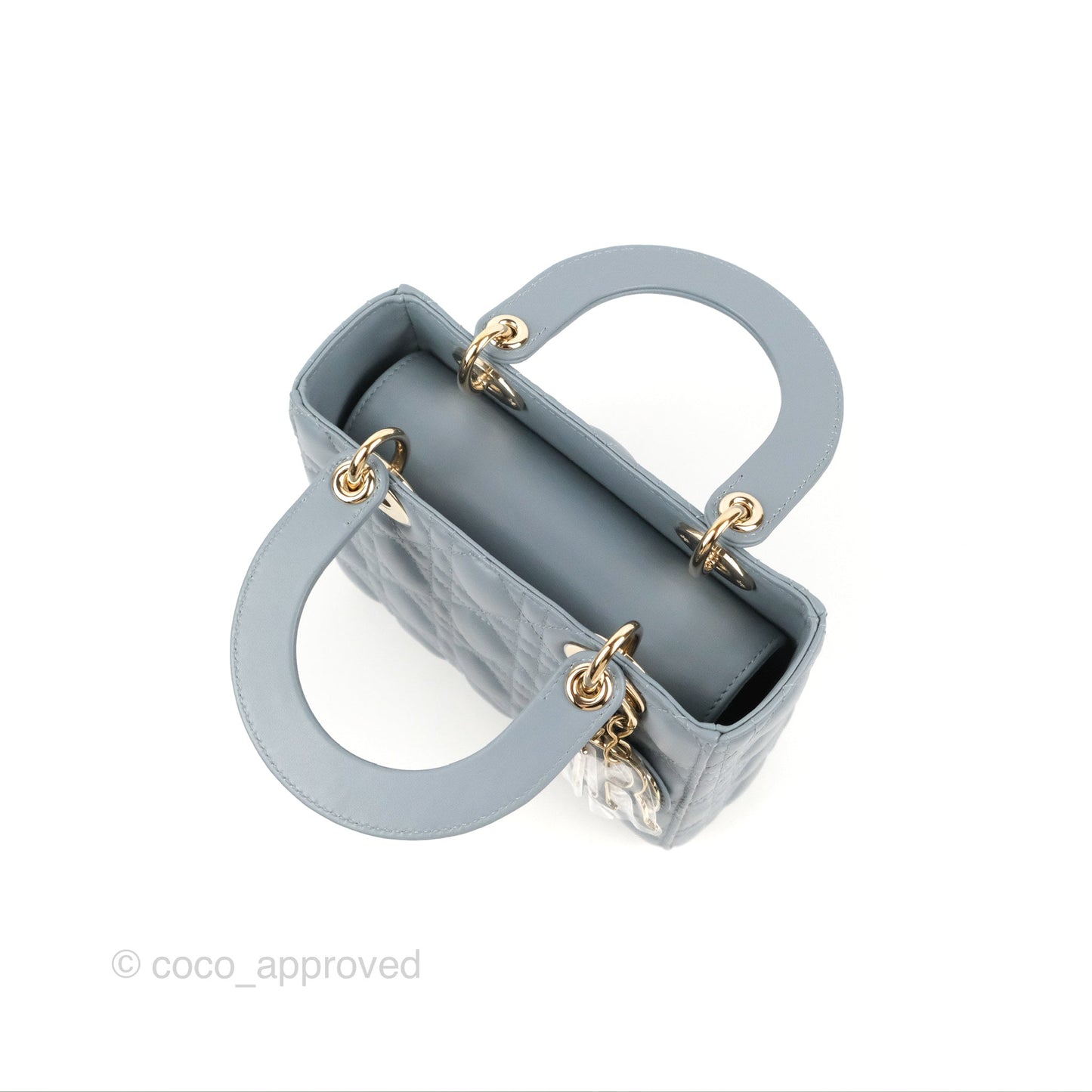 Christian Dior My ABCDior Lady Dior Grey Blue Lambskin Gold Hardware