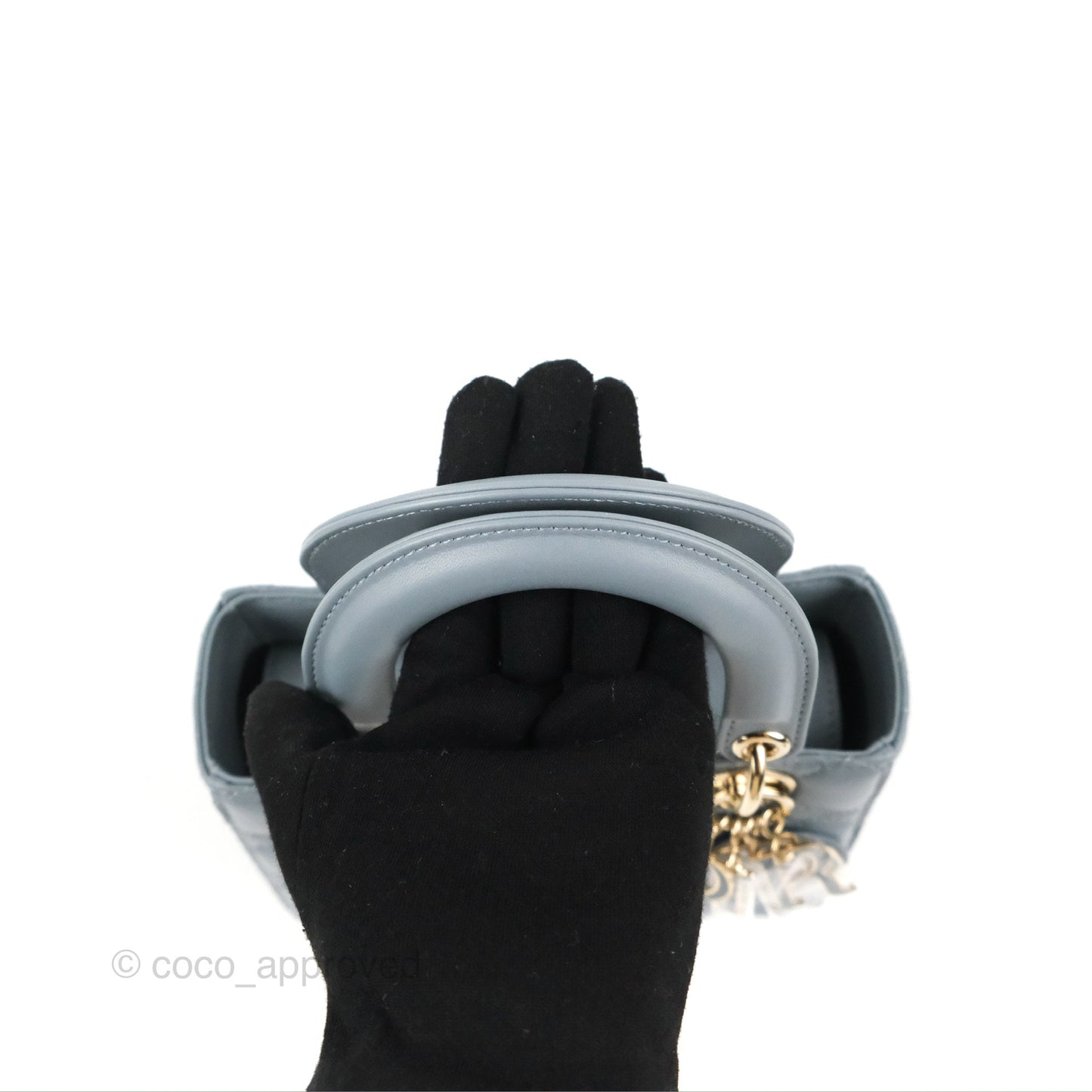 Christian Dior My ABCDior Lady Dior Grey Blue Lambskin Gold Hardware