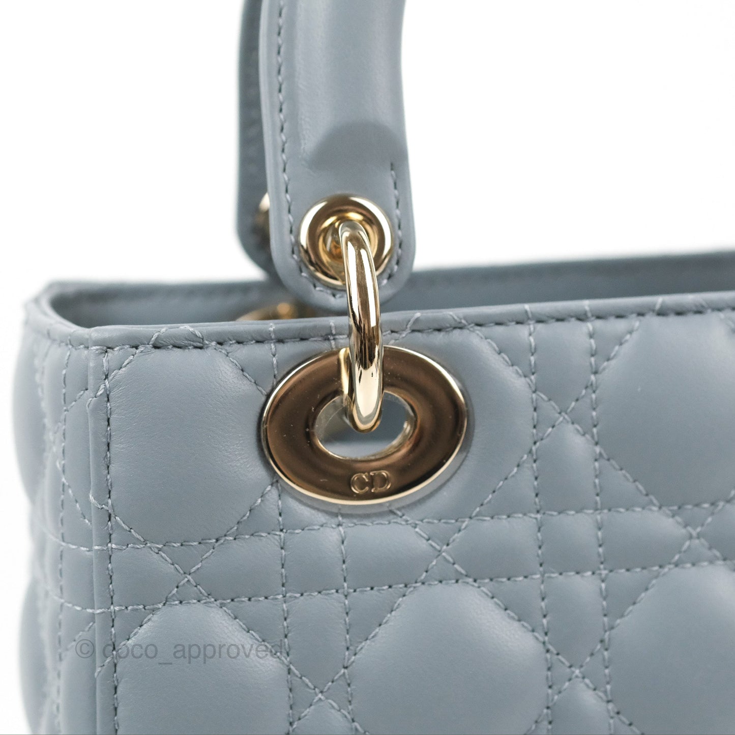 Christian Dior My ABCDior Lady Dior Grey Blue Lambskin Gold Hardware