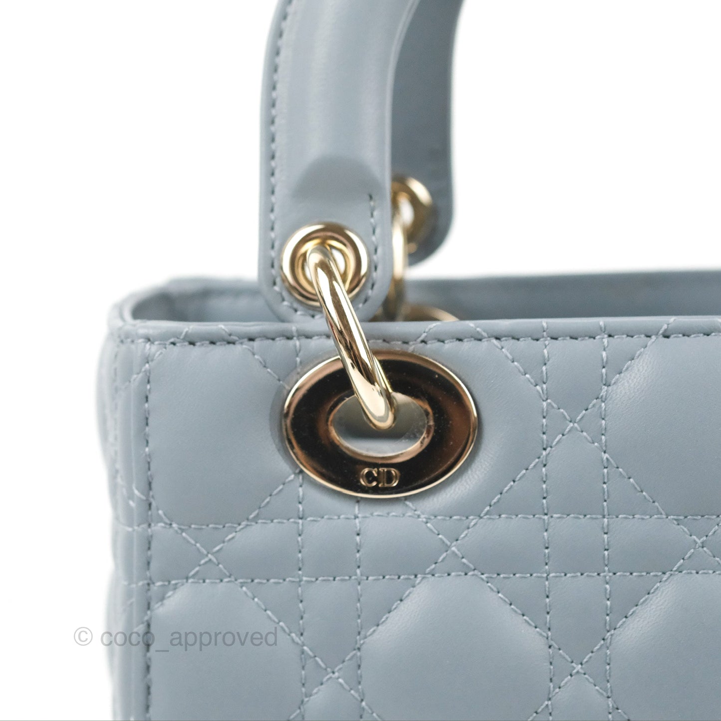 Christian Dior My ABCDior Lady Dior Grey Blue Lambskin Gold Hardware