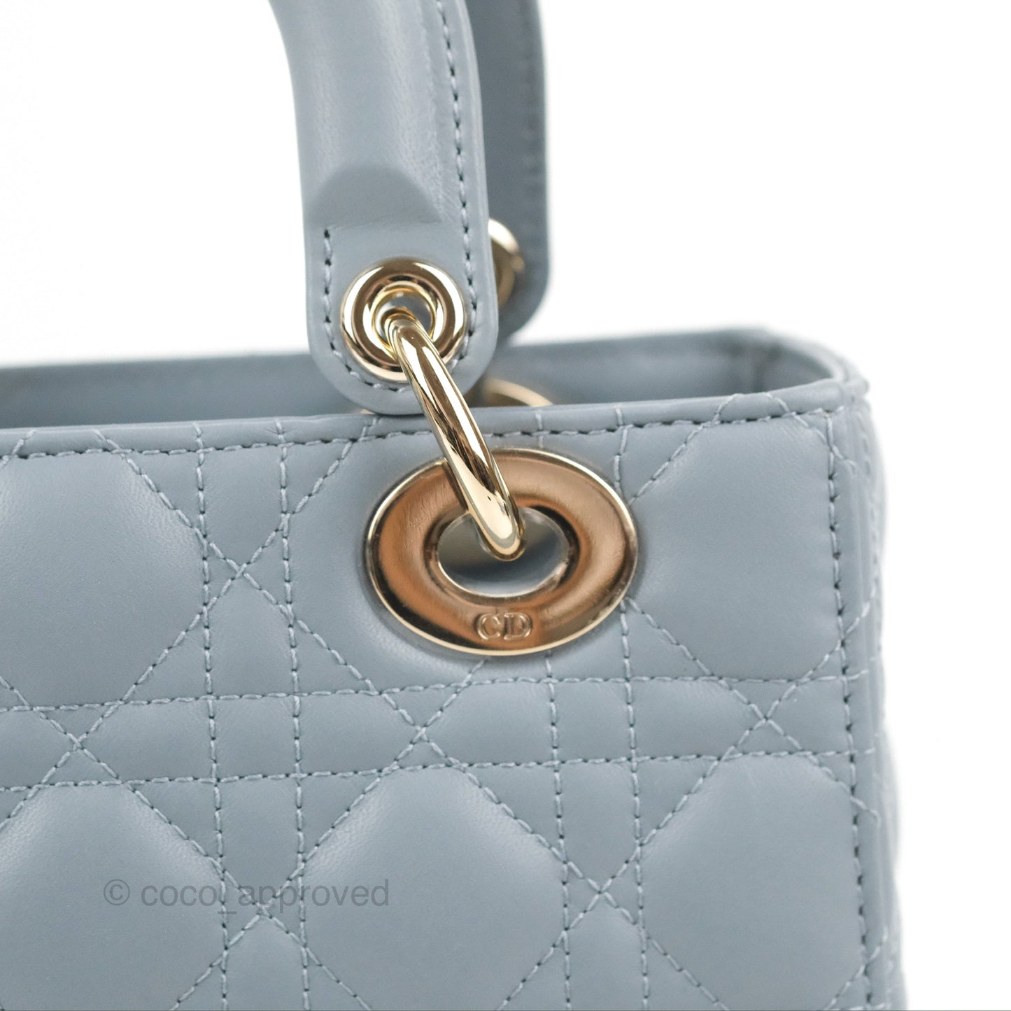 Christian Dior My ABCDior Lady Dior Grey Blue Lambskin Gold Hardware
