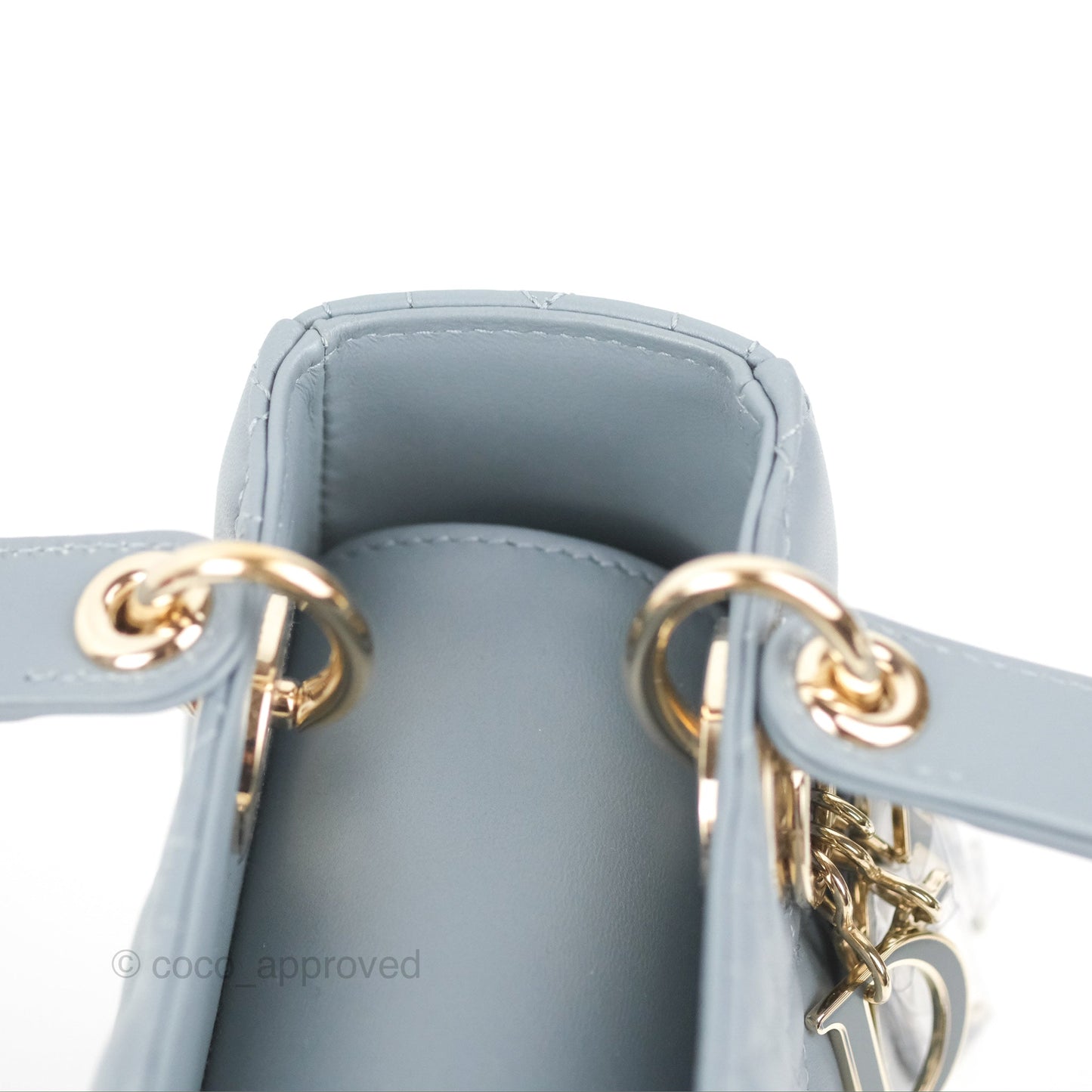 Christian Dior My ABCDior Lady Dior Grey Blue Lambskin Gold Hardware