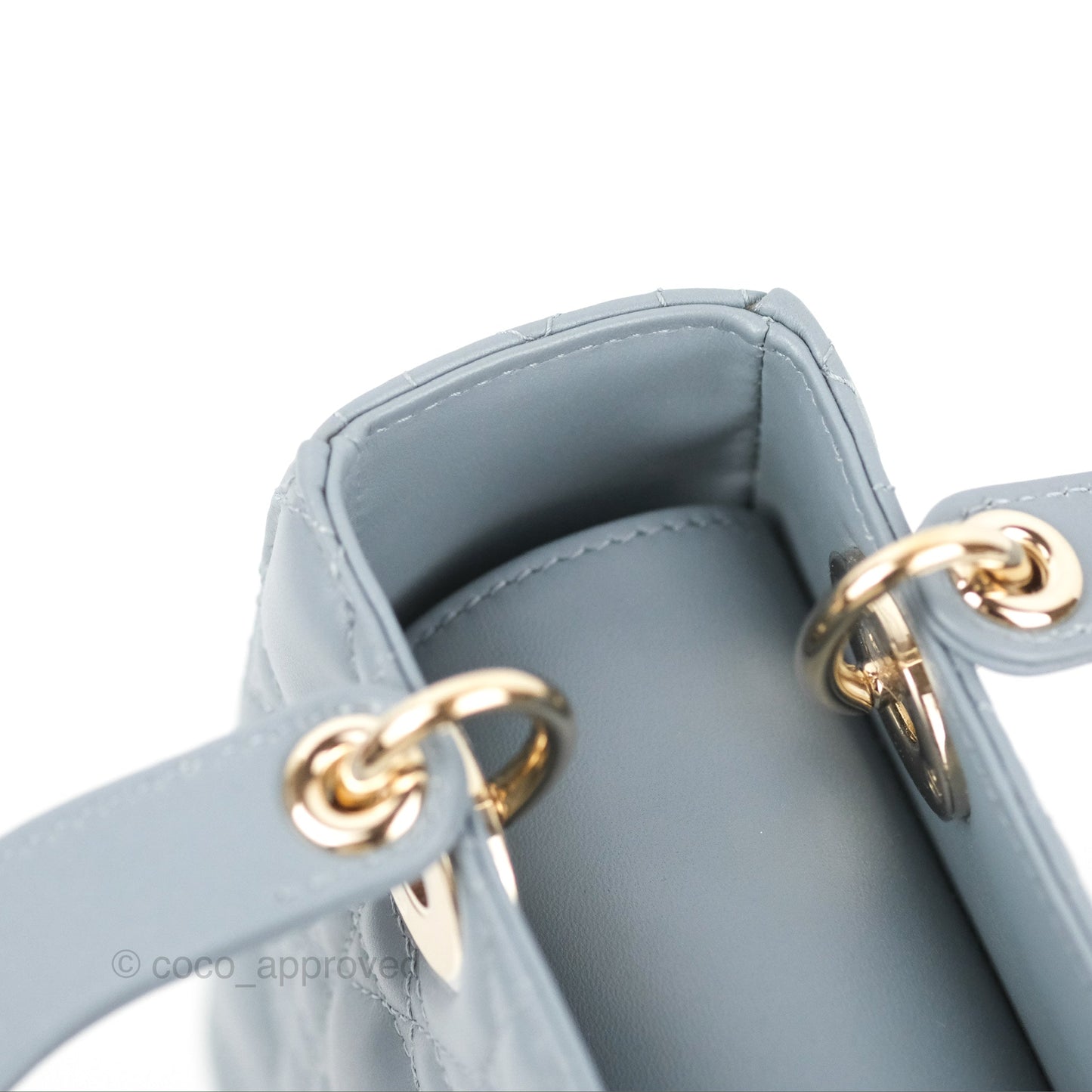 Christian Dior My ABCDior Lady Dior Grey Blue Lambskin Gold Hardware