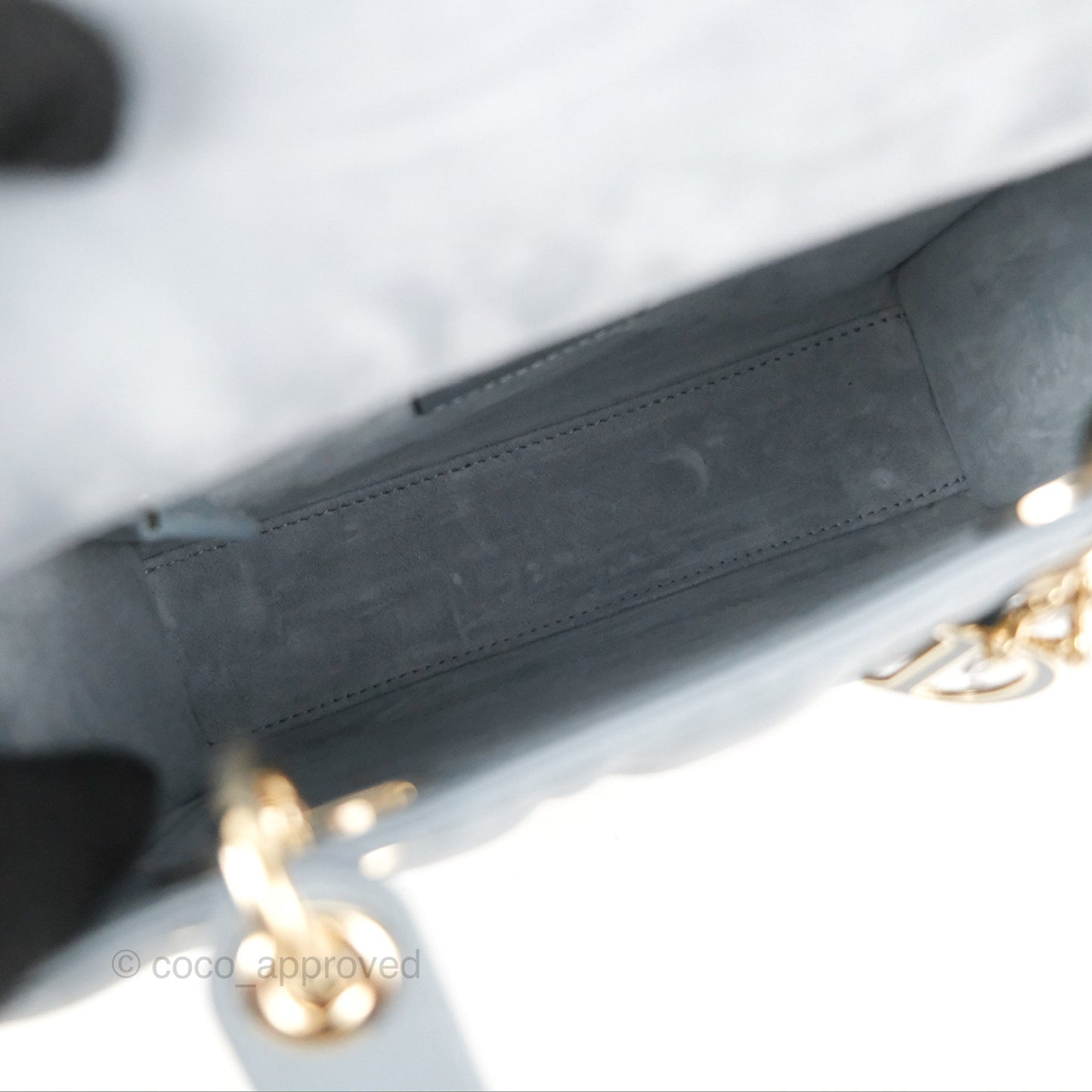 Christian Dior My ABCDior Lady Dior Grey Blue Lambskin Gold Hardware
