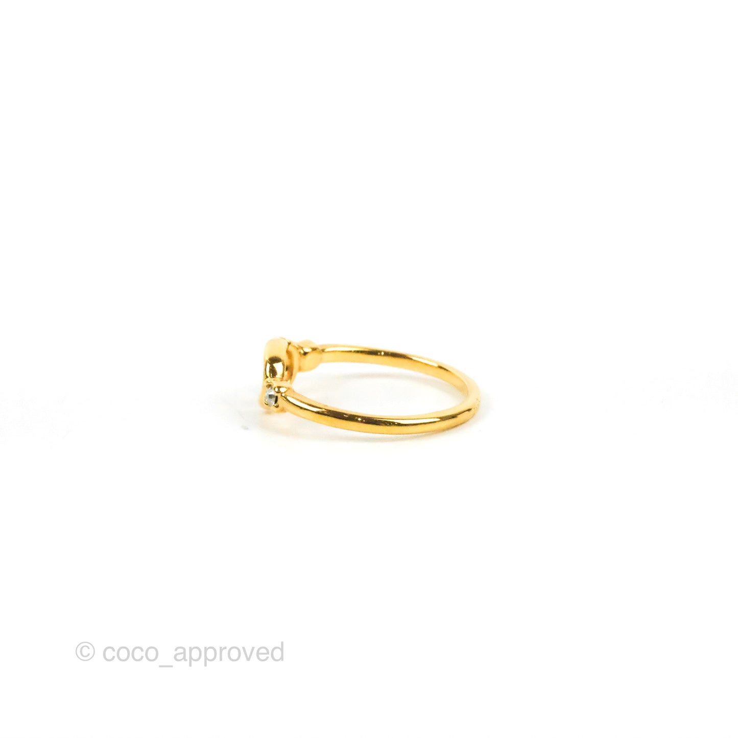 Christian Dior Gold Pearl CD Ring