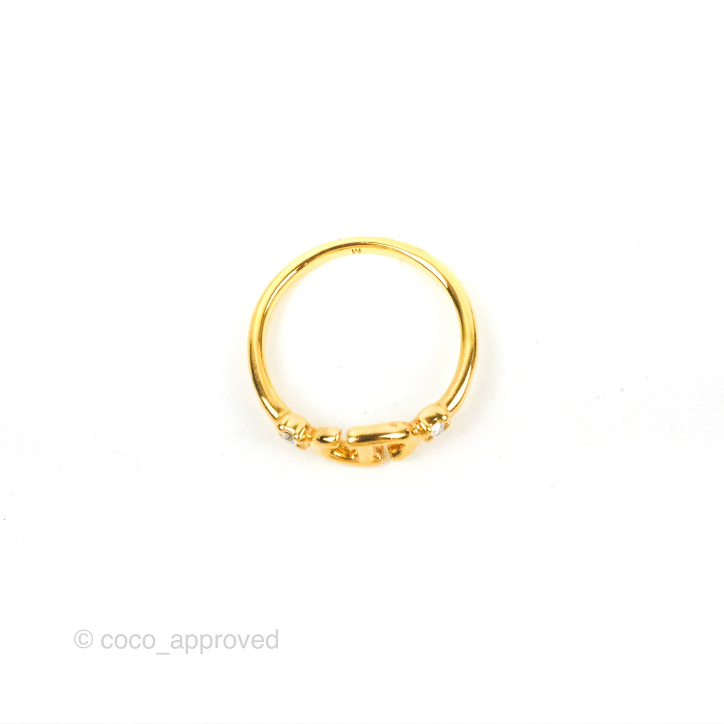 Christian Dior Gold Pearl CD Ring