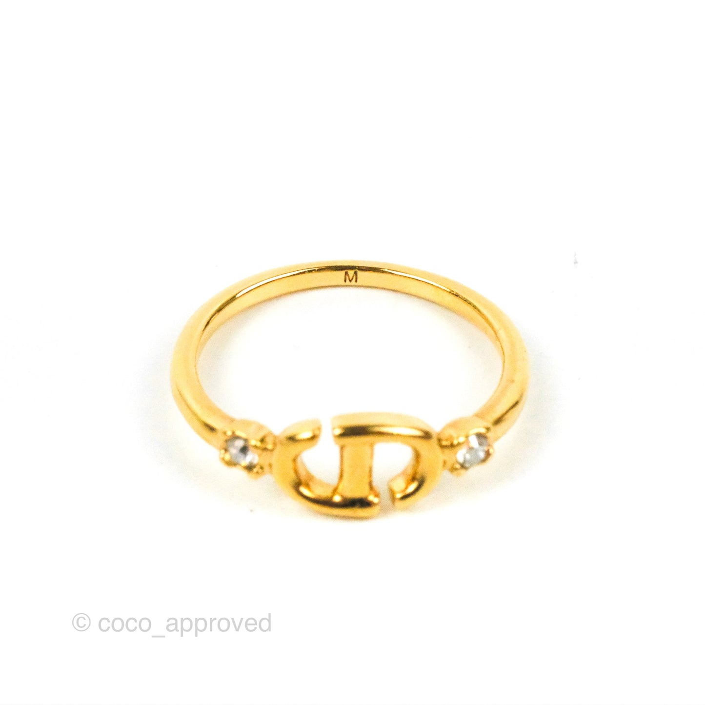 Christian Dior Gold Pearl CD Ring
