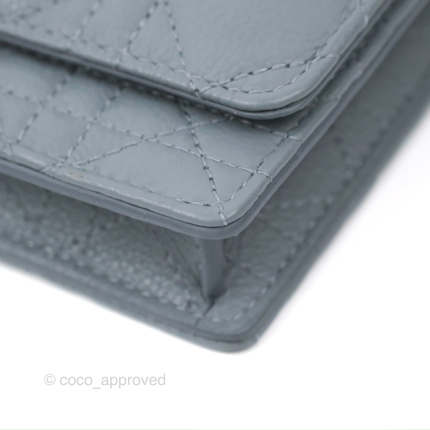 Dior Caro Pouch With Chain Cloud Blue Cannage Calfskin