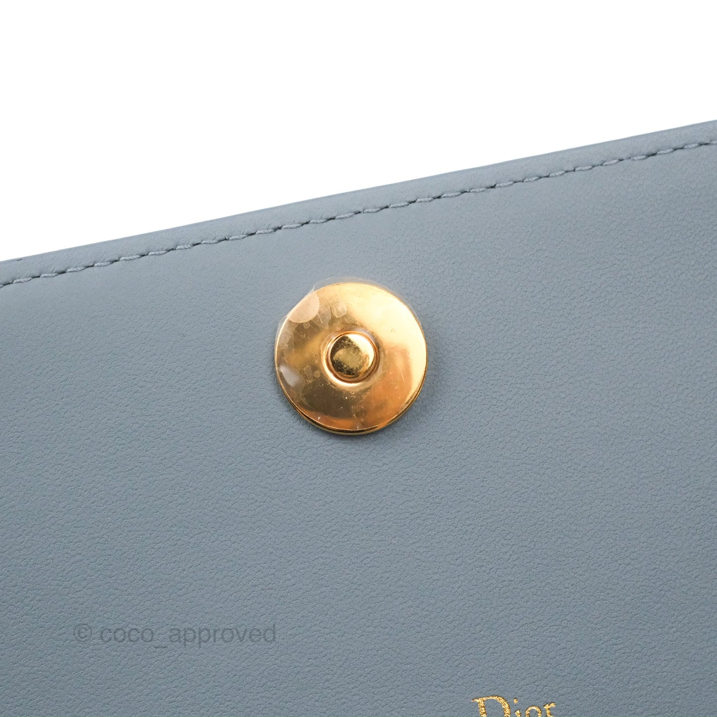 Dior Caro Pouch With Chain Cloud Blue Cannage Calfskin