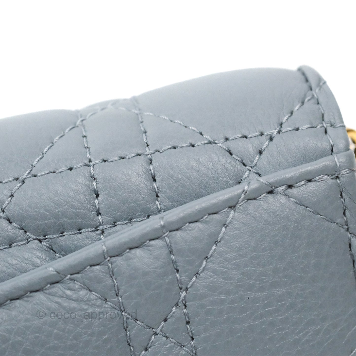 Dior Caro Pouch With Chain Cloud Blue Cannage Calfskin