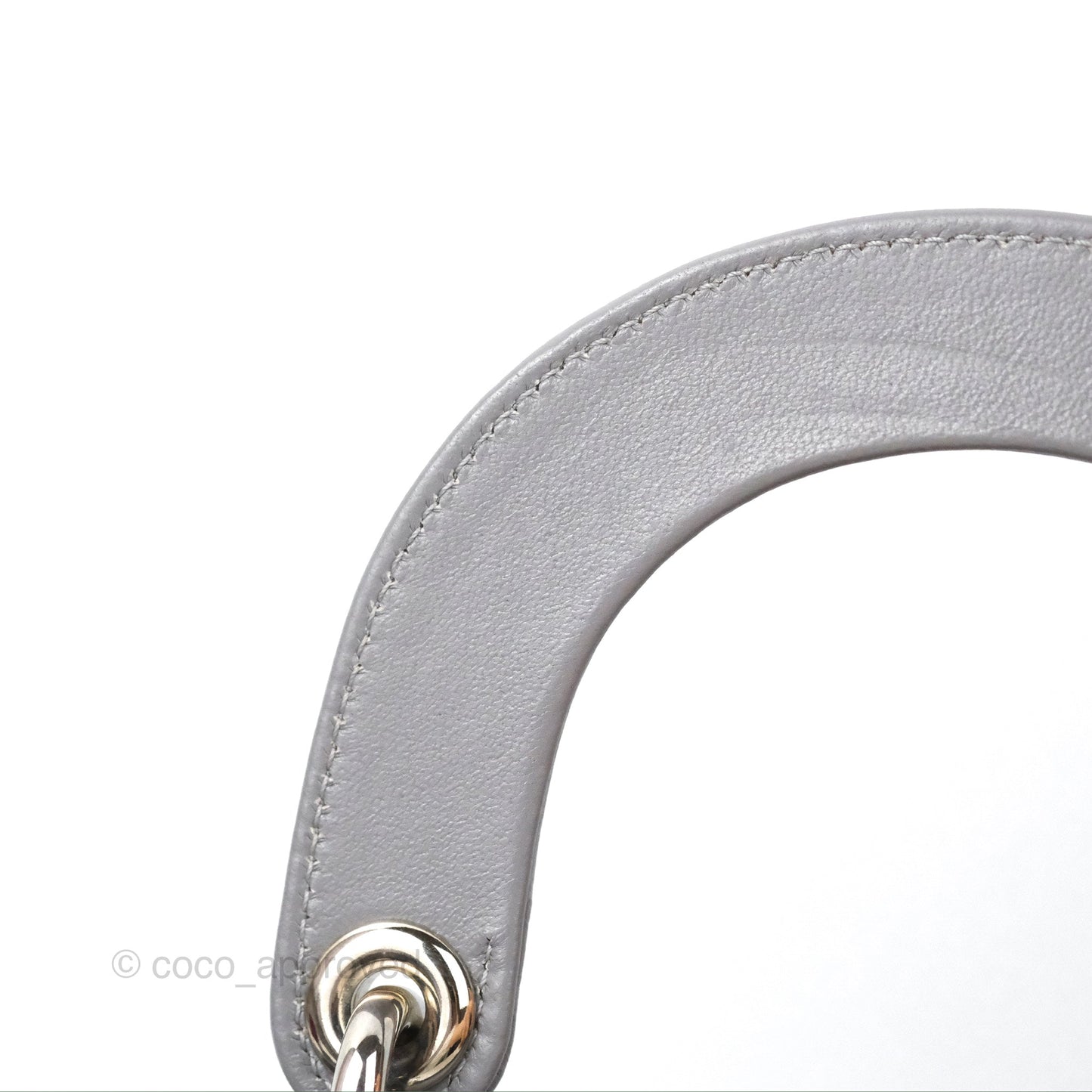 Christian Dior Mini Lady Dior Grey Lambskin Cannage Silver Hardware