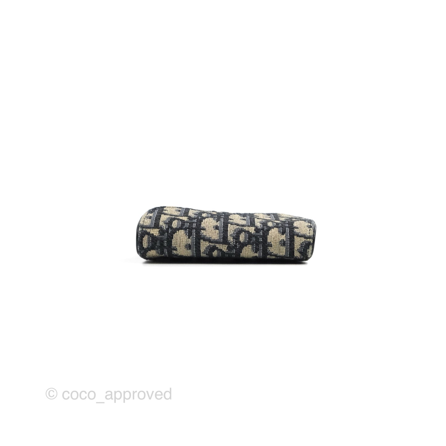 Christian Dior Saddle Flap Card Holder Blue Dior Oblique Jacquard