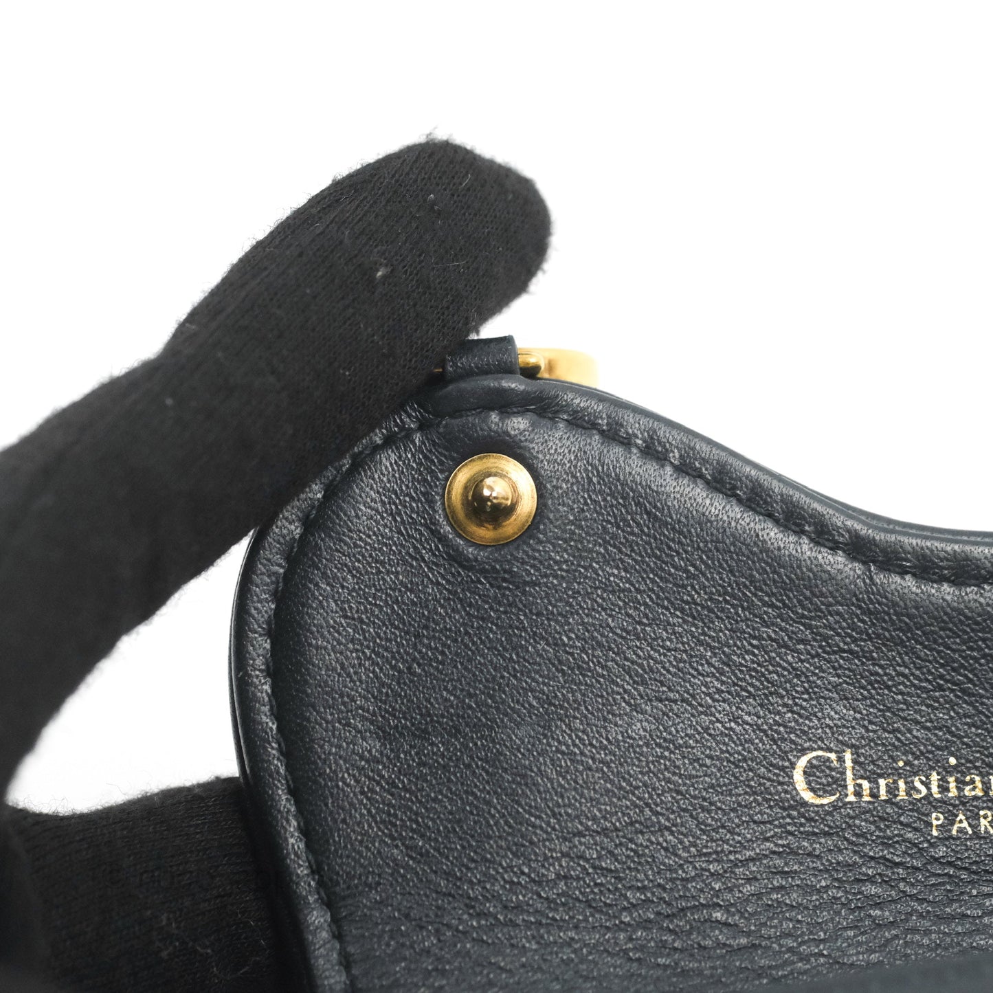 Christian Dior Saddle Flap Card Holder Blue Dior Oblique Jacquard