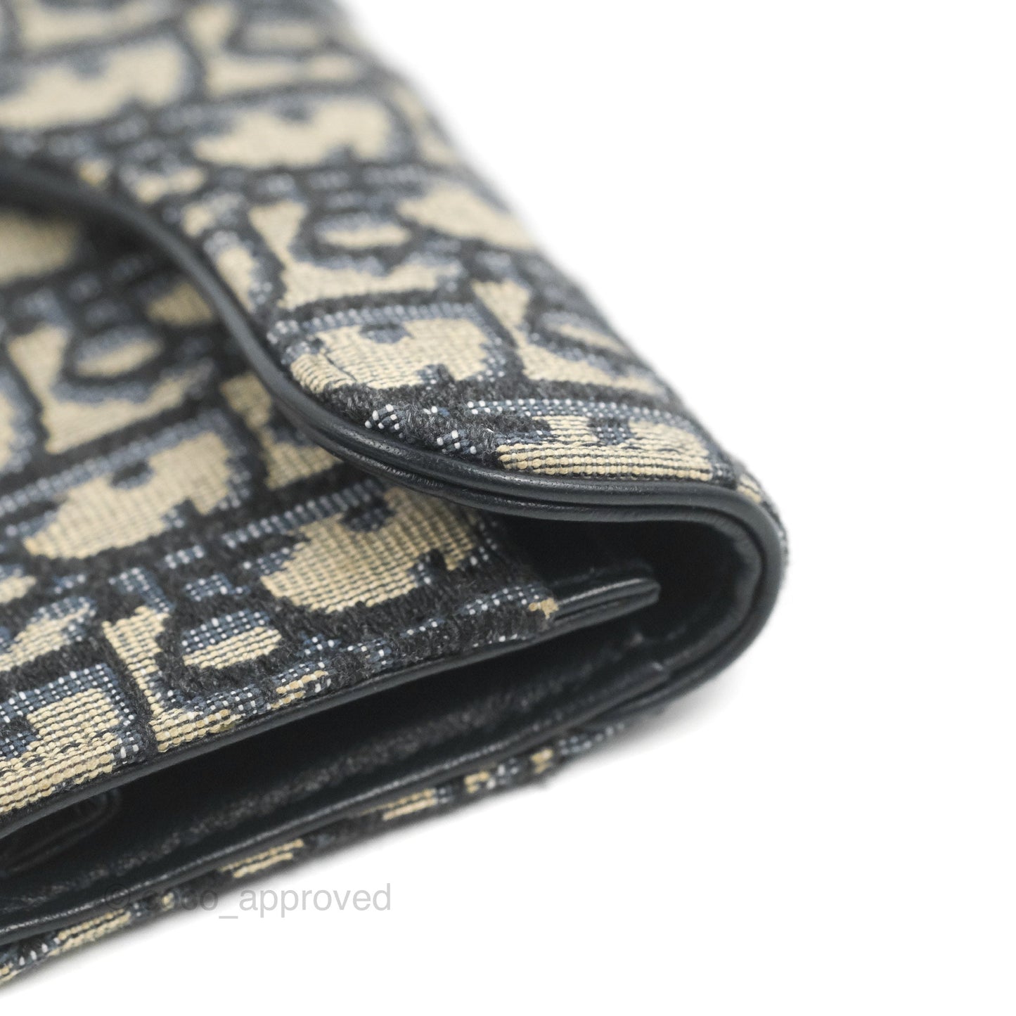 Christian Dior Saddle Flap Card Holder Blue Dior Oblique Jacquard
