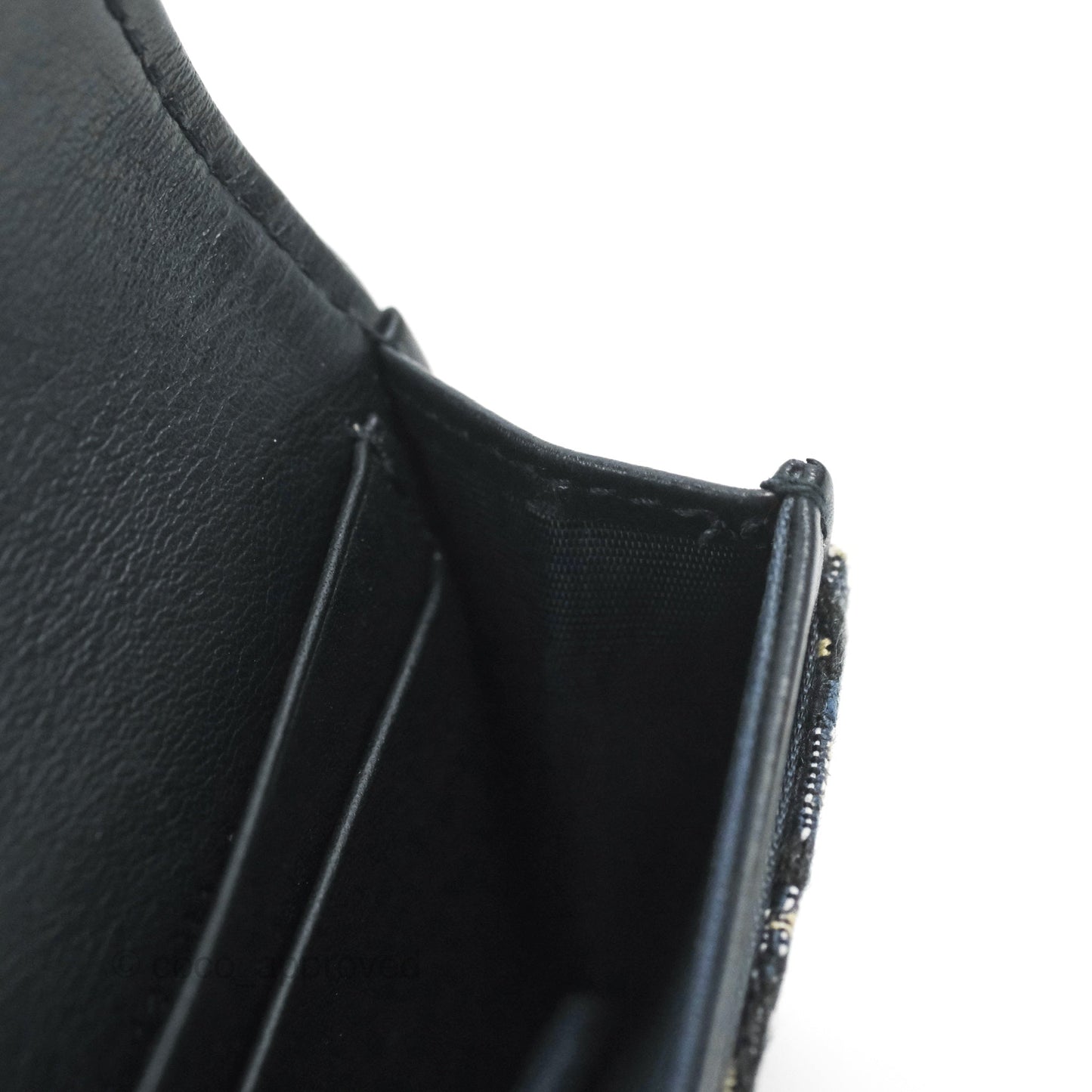 Christian Dior Saddle Flap Card Holder Blue Dior Oblique Jacquard