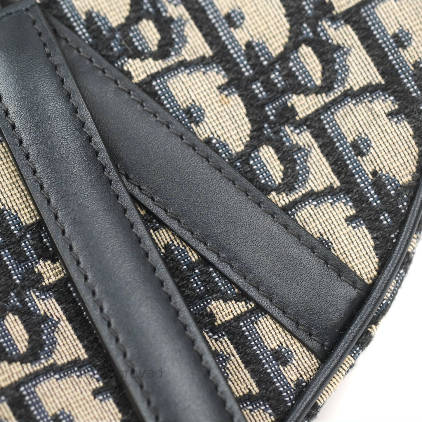 Christian Dior Mini Saddle Bag Blue Oblique Jacquard Gold Hardware