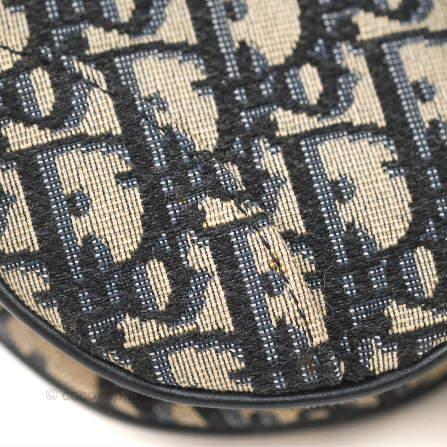 Christian Dior Mini Saddle Bag Blue Oblique Jacquard Gold Hardware