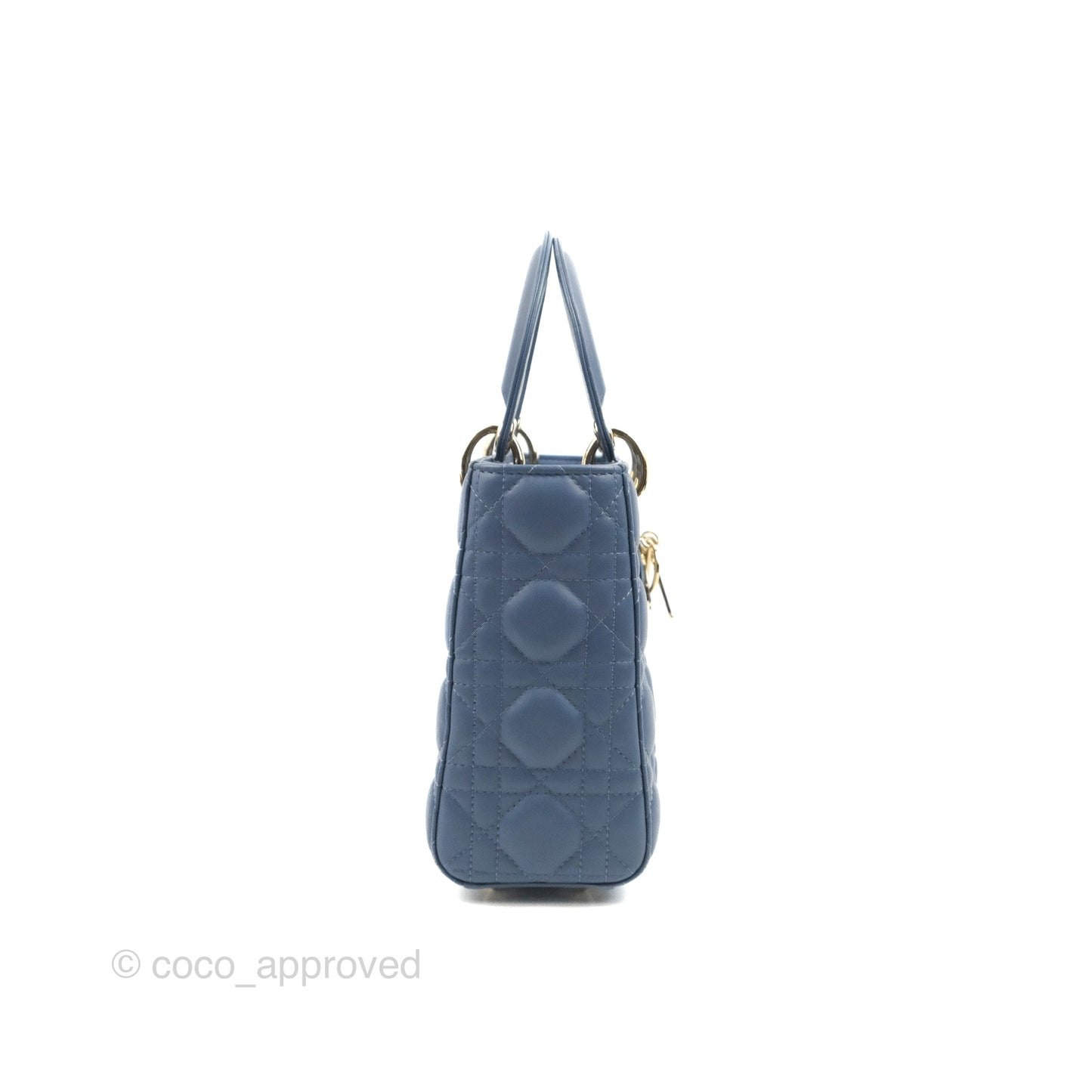 Christian Dior My ABCDior Lady Dior Blue Lambskin Gold Hardware