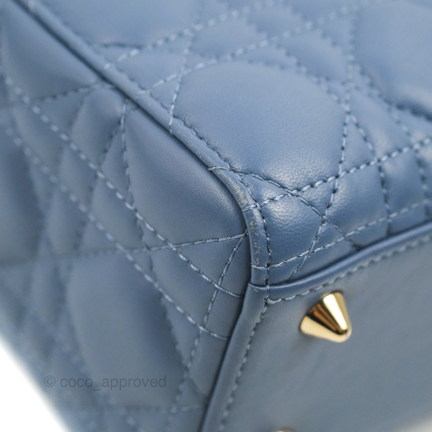 Christian Dior My ABCDior Lady Dior Blue Lambskin Gold Hardware