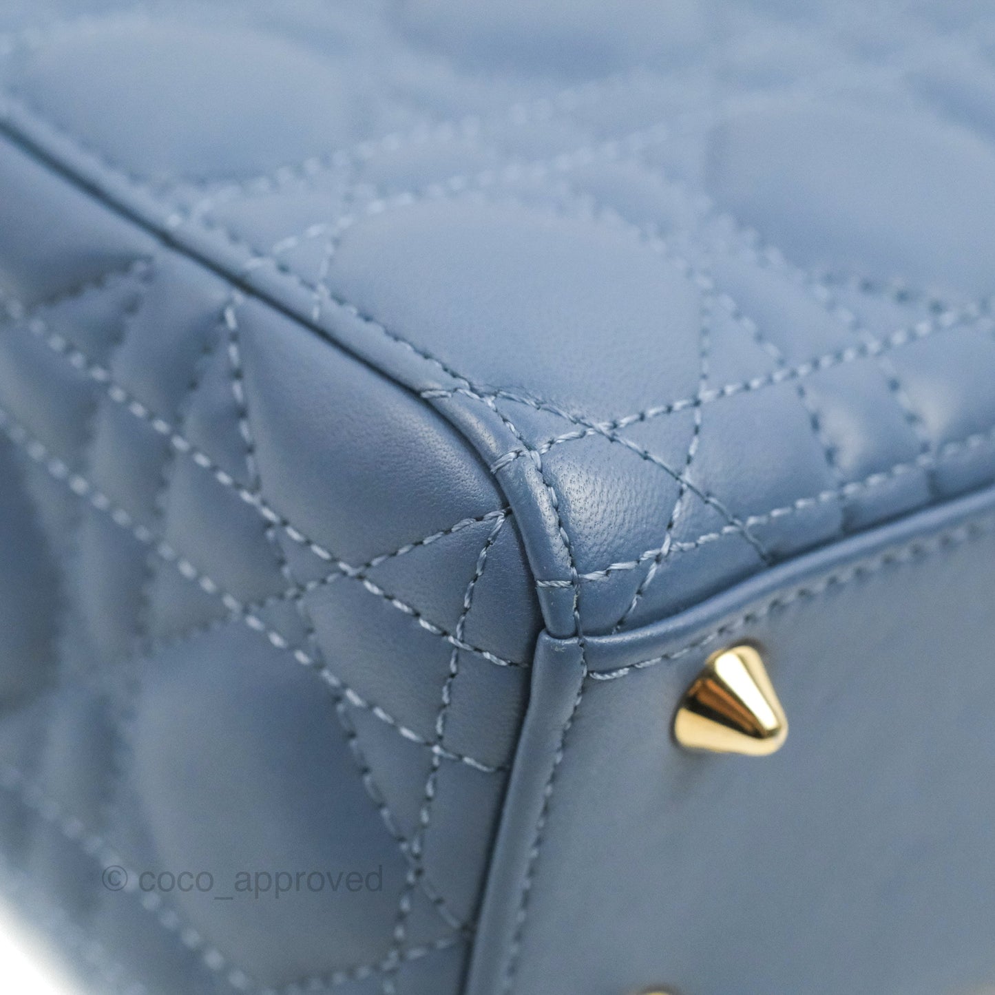 Christian Dior My ABCDior Lady Dior Blue Lambskin Gold Hardware