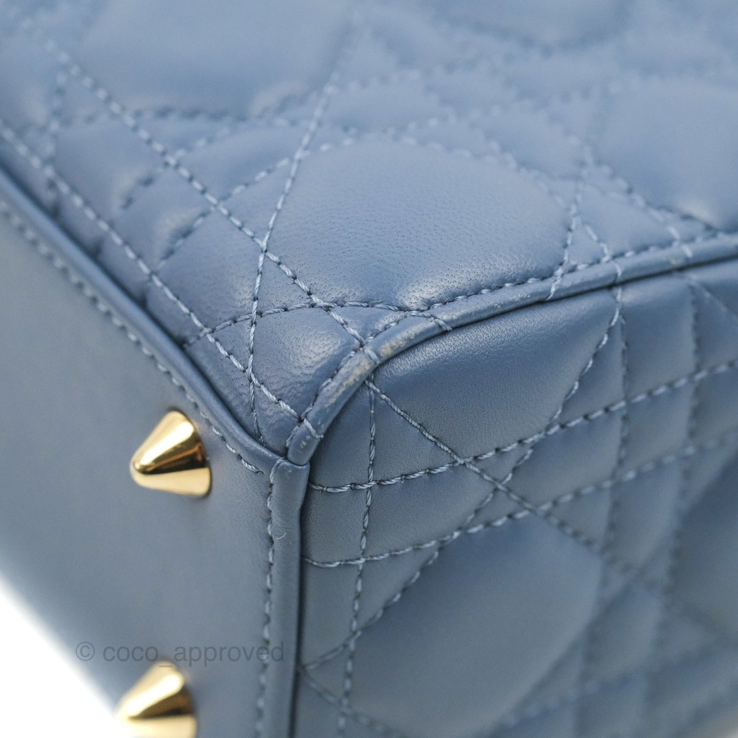 Christian Dior My ABCDior Lady Dior Blue Lambskin Gold Hardware