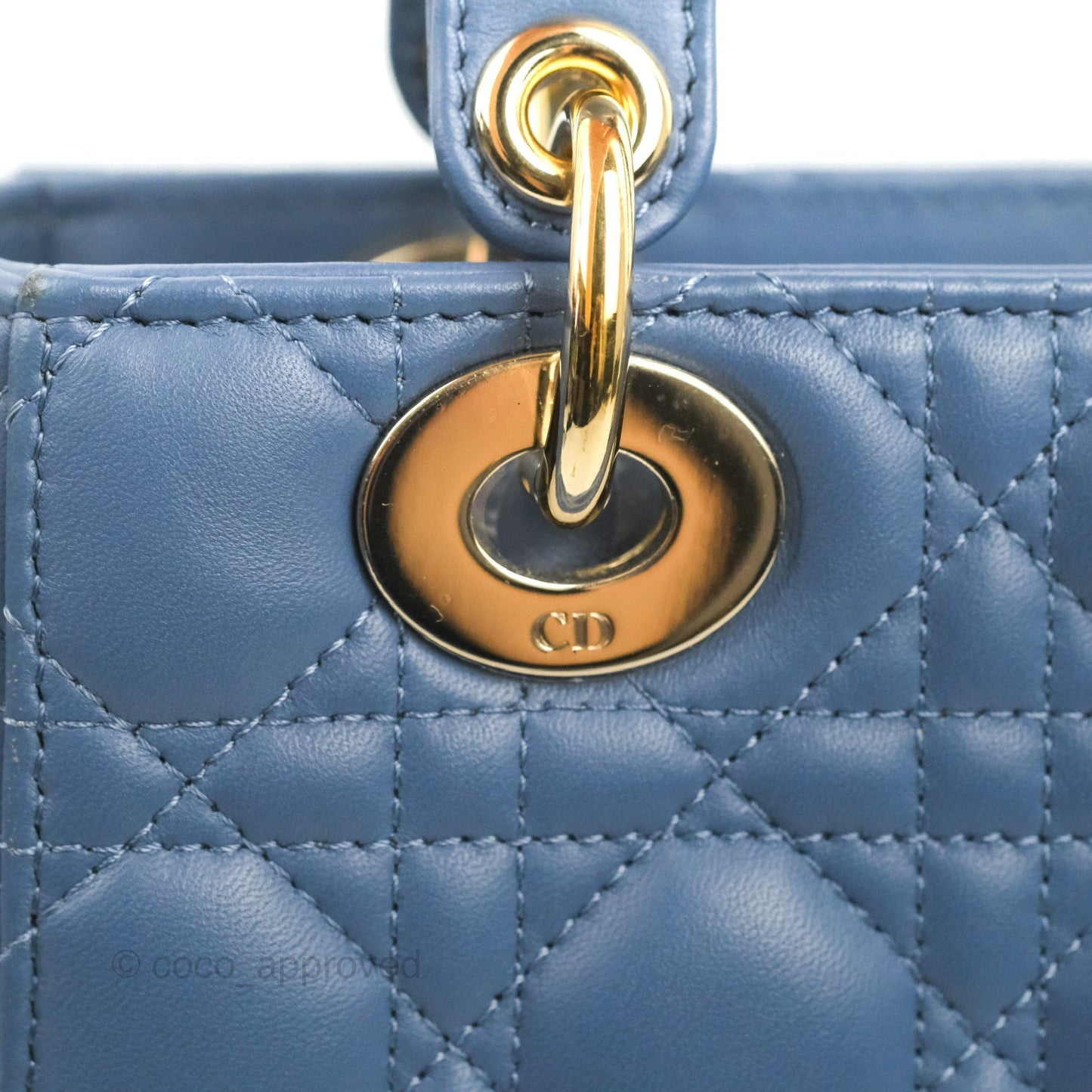 Christian Dior My ABCDior Lady Dior Blue Lambskin Gold Hardware