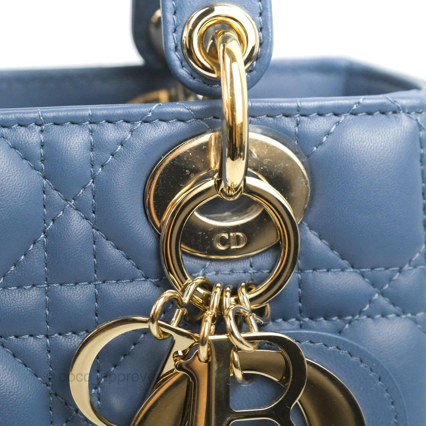 Christian Dior My ABCDior Lady Dior Blue Lambskin Gold Hardware