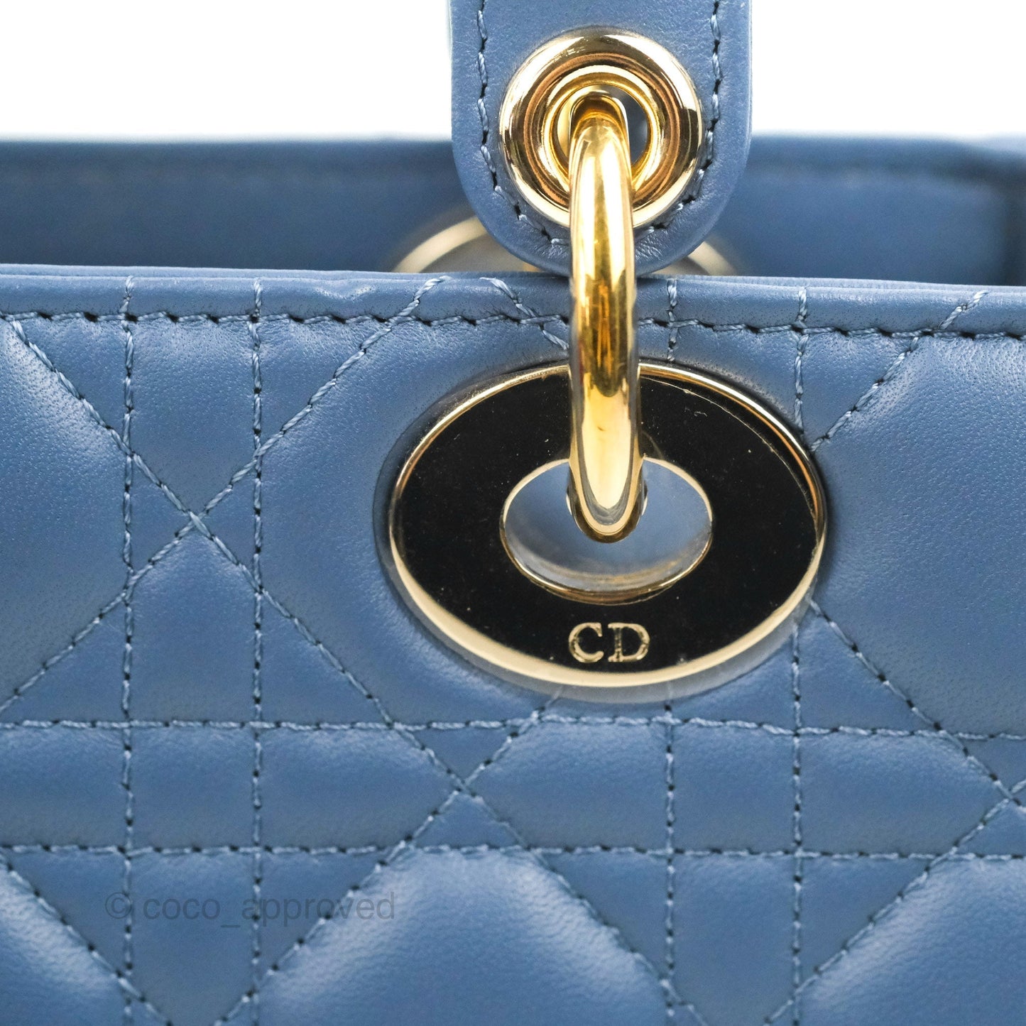 Christian Dior My ABCDior Lady Dior Blue Lambskin Gold Hardware